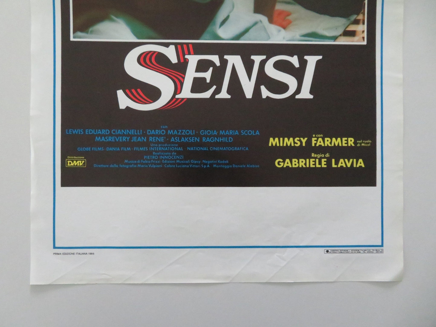 EVIL SENSES ITALIAN LOCANDINA POSTER MONICA GUERRITORE GABRIELE LAVIA 1986 Movie posters