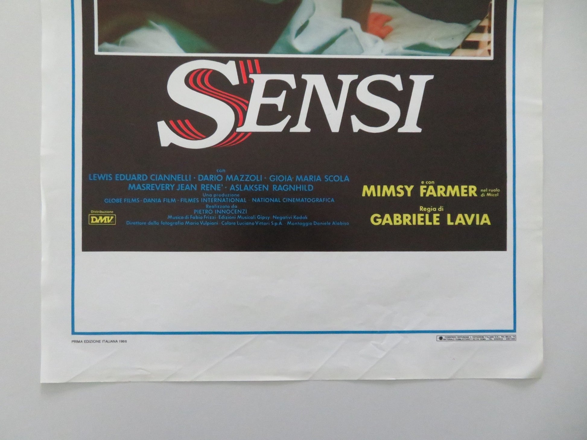 EVIL SENSES ITALIAN LOCANDINA POSTER MONICA GUERRITORE GABRIELE LAVIA 1986 Movie posters