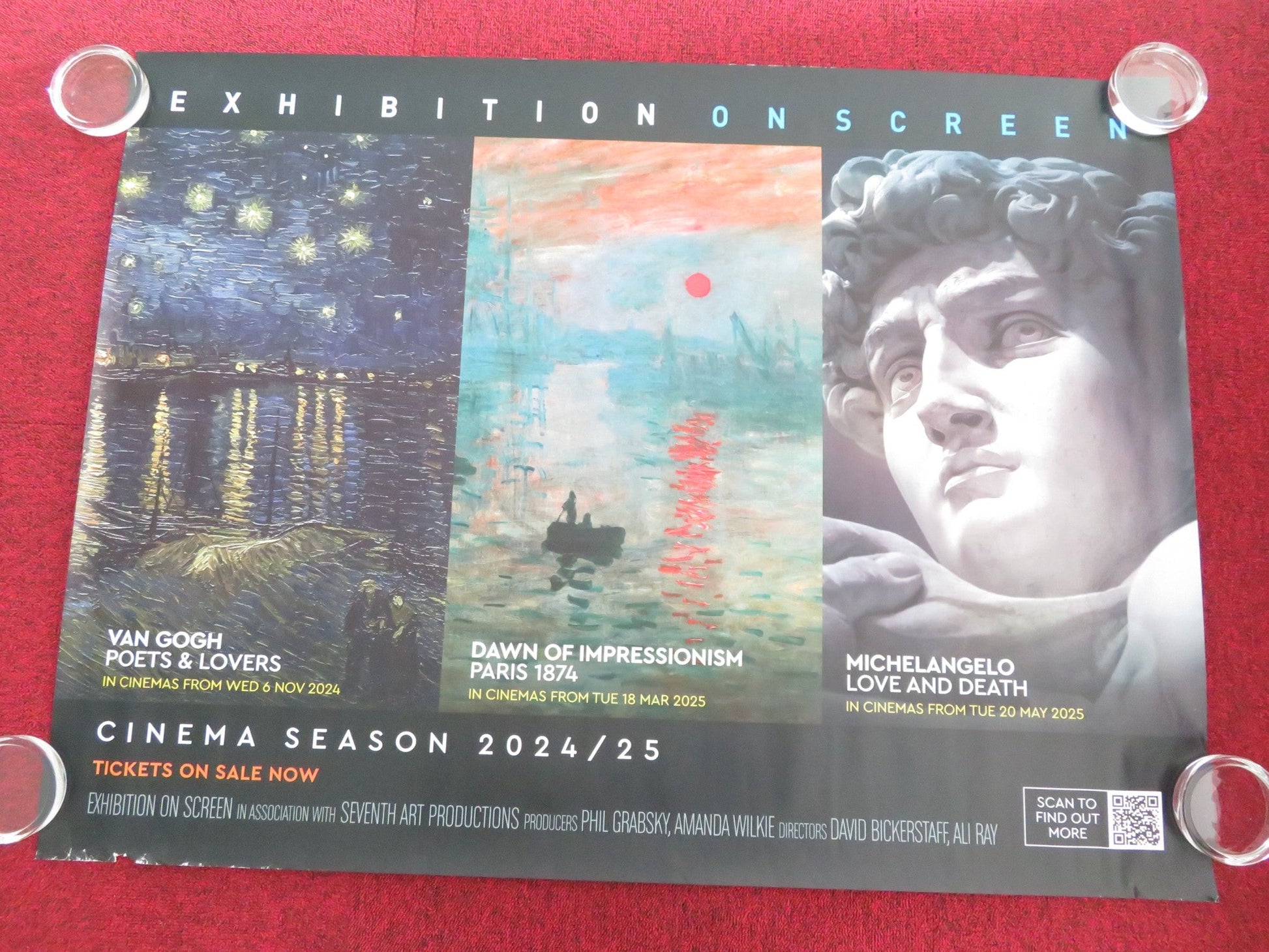 EXHIBITION ON SCREEN CINEMA SEASON 2024/2025 UK QUAD ROLLED POSTER VAN GOGH 2024 Movie posters