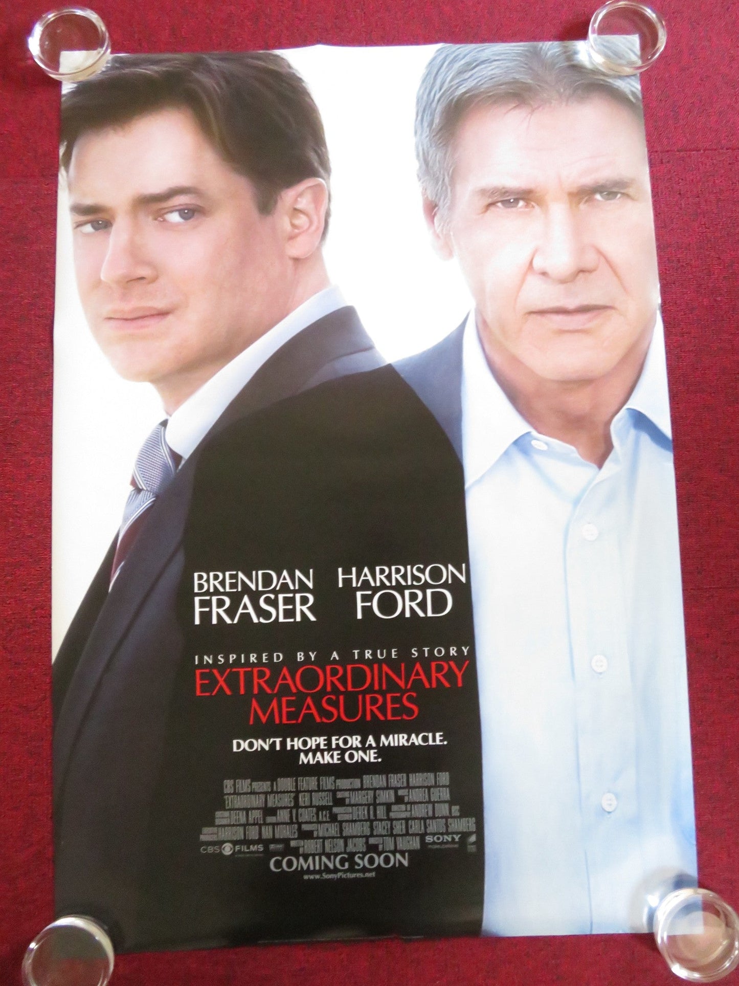 EXTRAORDINARY MEASURES - B US ONE SHEET ROLLED POSTER BRENDAN FRASER 2010 Rendezvous Cinema Movie posters