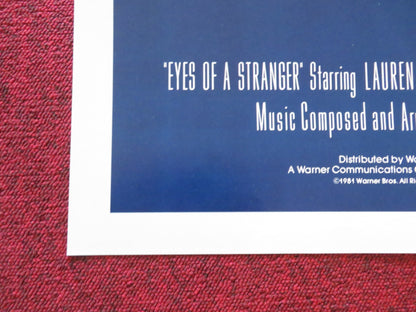EYES OF A STRANGER FOLDED US ONE SHEET POSTER JENNIFER JASON LEIGH 1981 Rendezvous Cinema Movie posters