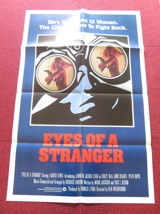 EYES OF A STRANGER FOLDED US ONE SHEET POSTER JENNIFER JASON LEIGH 1981 Rendezvous Cinema Movie posters