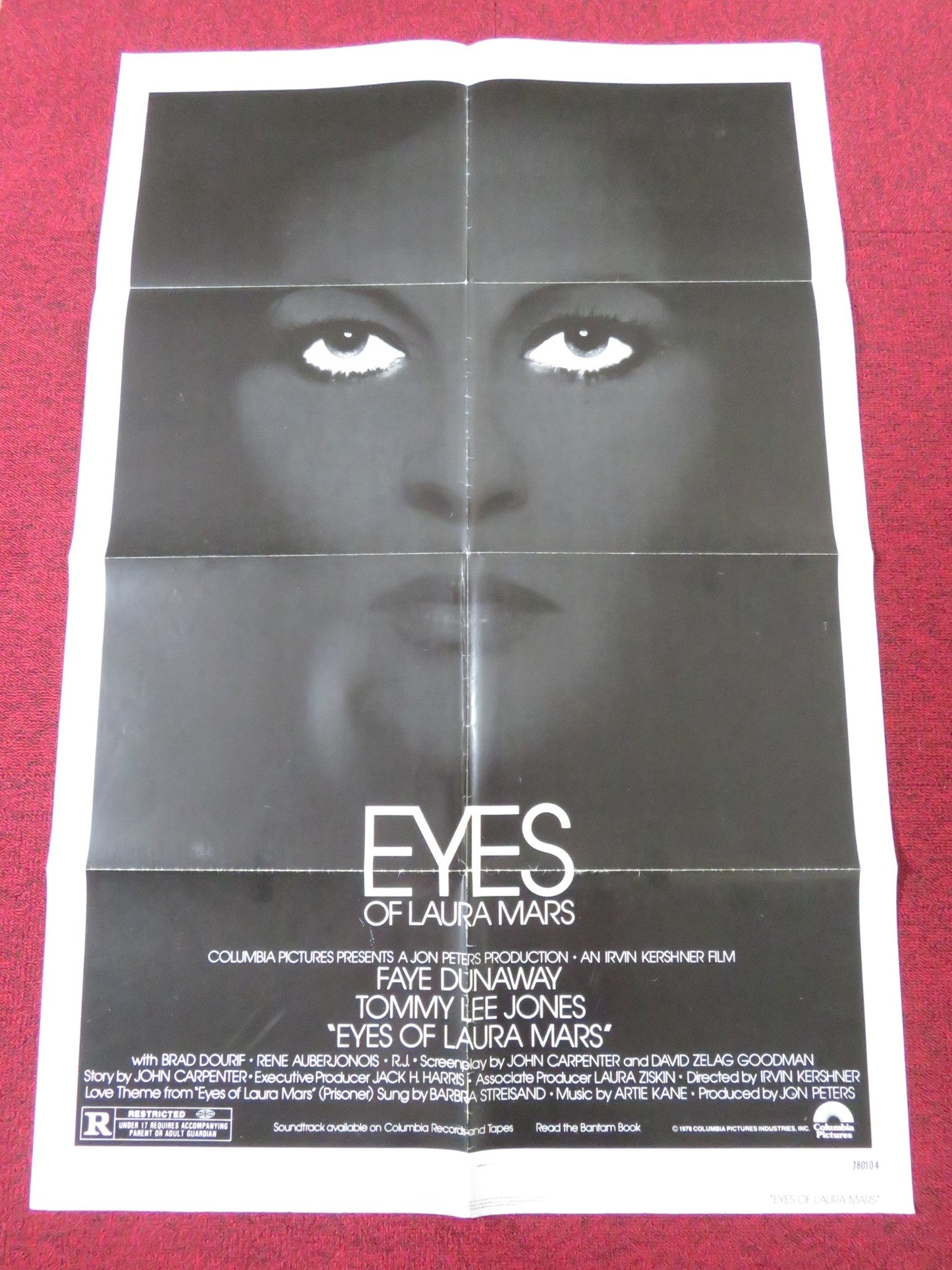 EYES OF LAURA MARS FOLDED US ONE SHEET POSTER FAYE DUNAWAY TOMMY LEE JONES 1978 Rendezvous Cinema Movie posters