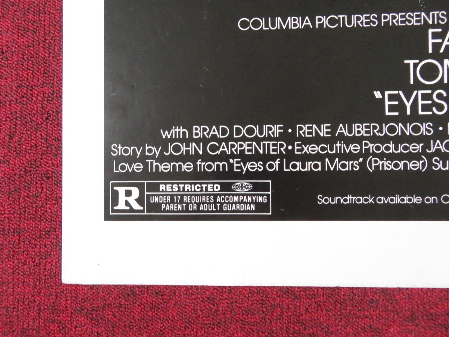 EYES OF LAURA MARS FOLDED US ONE SHEET POSTER FAYE DUNAWAY TOMMY LEE JONES 1978 Rendezvous Cinema Movie posters