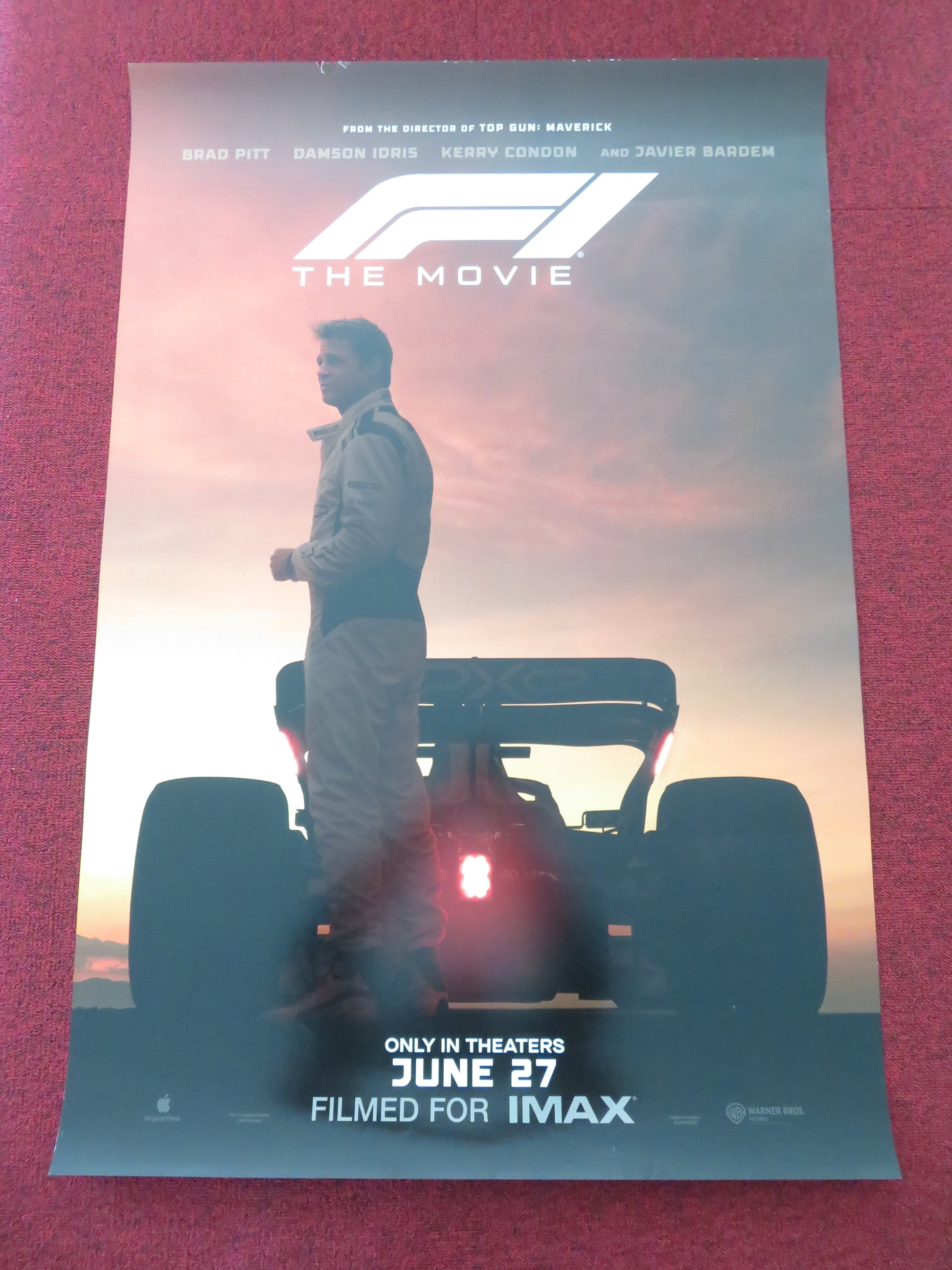 F1: The Movie US One Sheet Rolled Poster Brad Pitt Javier Bardem 2025 Movie posters