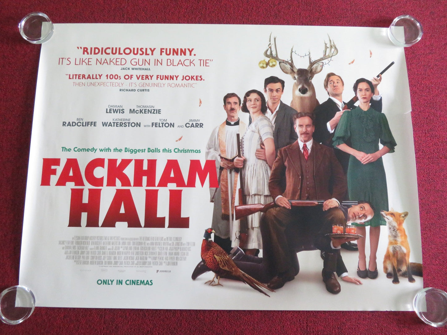 FACKHAM HALL UK QUAD ROLLED POSTER DAMIAN LEWIS JIMMY CARR TOM FELTON 2025 Movie posters