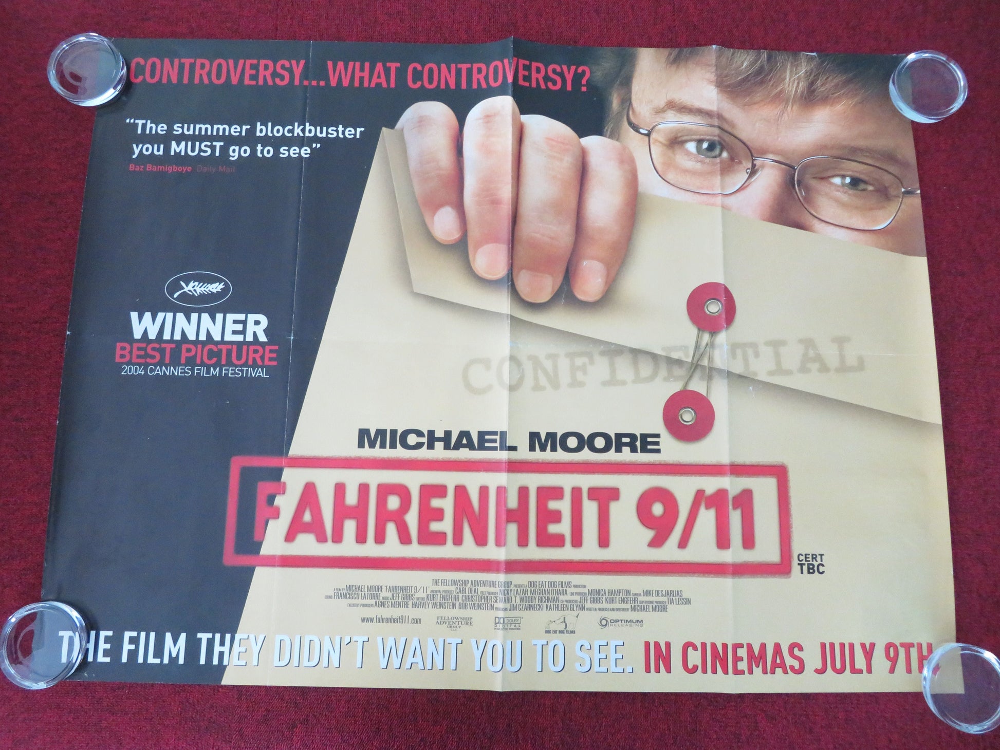 Fahrenheit 9/11 UK Quad Rolled Poster Ben Affleck Stevie Wonder 2004 Movie posters