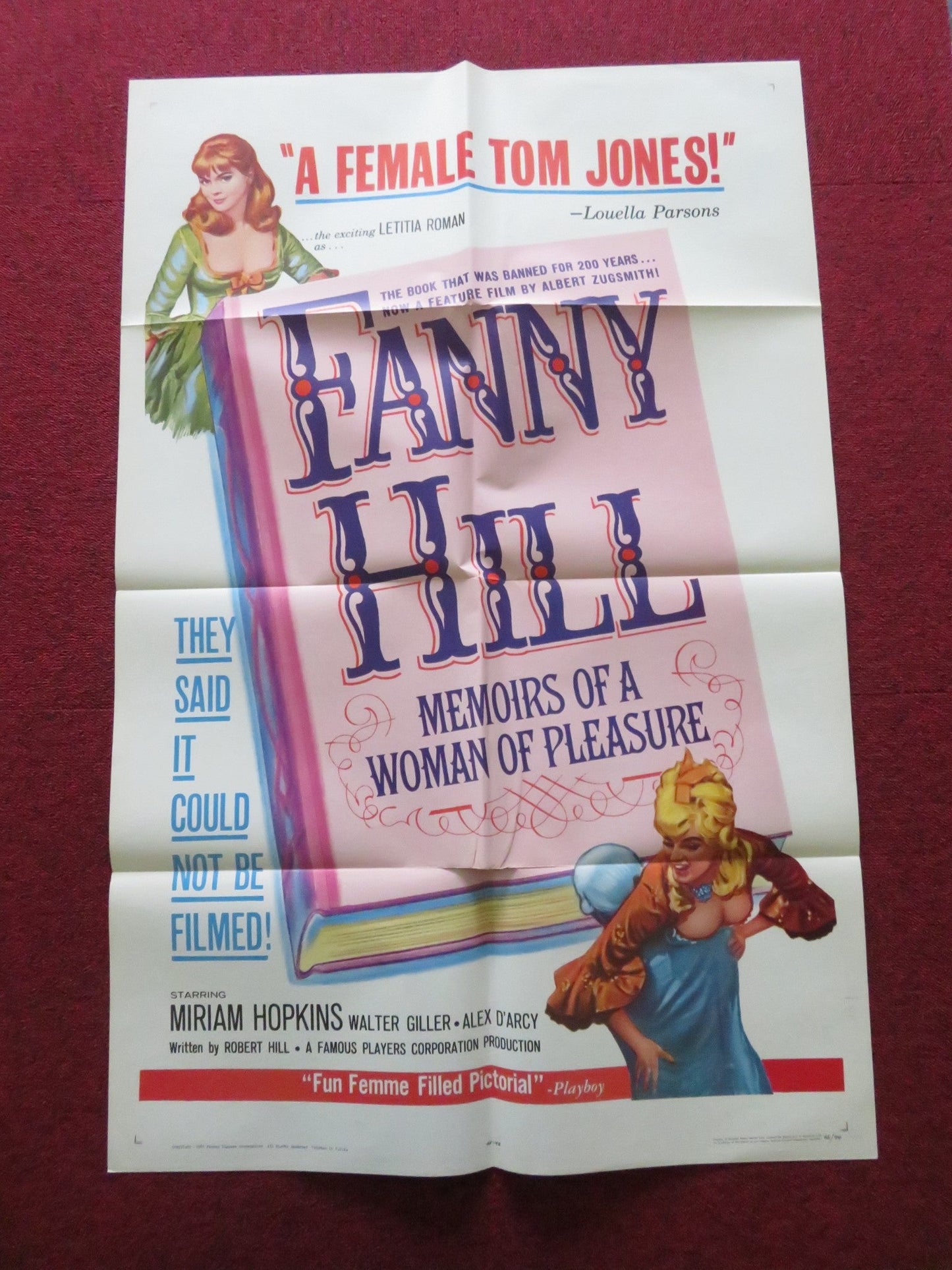 FANNY HILL FOLDED US ONE SHEET POSTER MIRIAM HOPKINS WALTER GILLER 1965 Movie posters