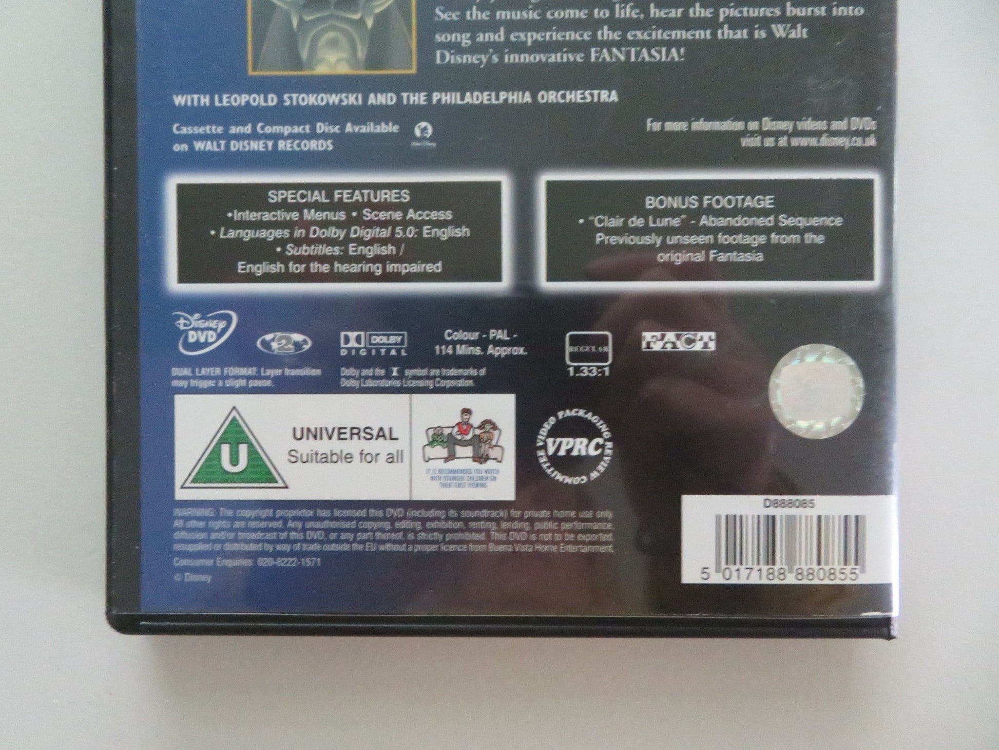 FANTASIA (DVD) DISNEY MICKEY MOUSE DEEMS TAYLOR 1940 REGION 2 Movie posters