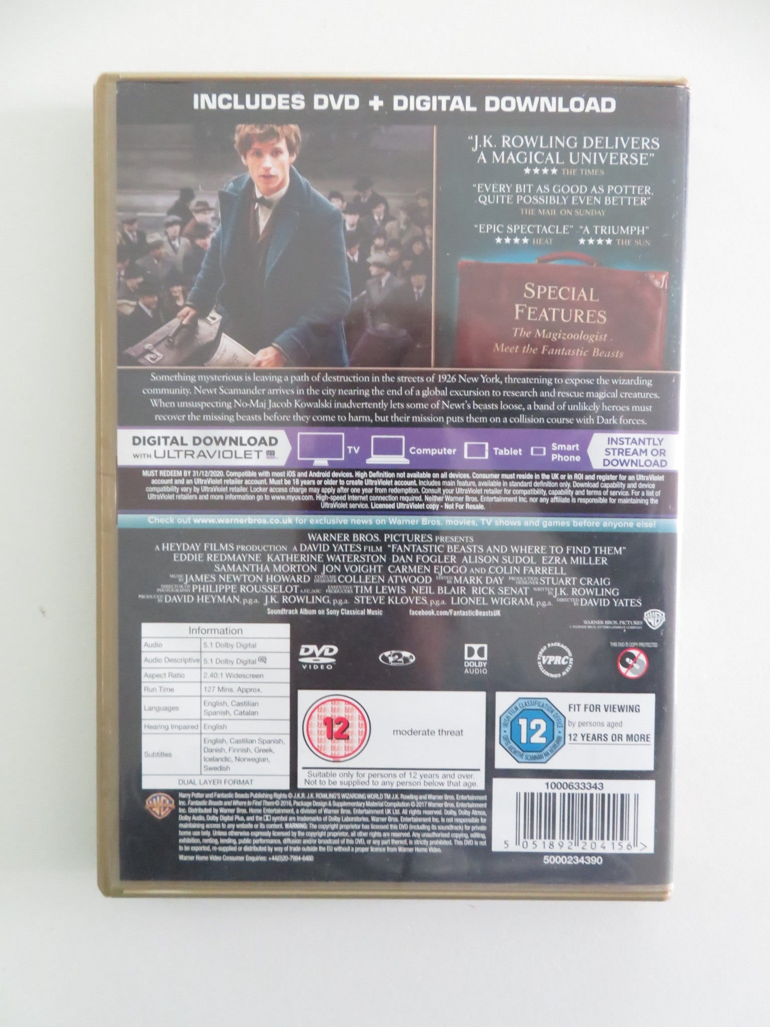 FANTASTIC BEASTS AND WHERE TO FIND THEM (DVD) EDDIE REDMAYNE 2016 REGION 2 Movie posters