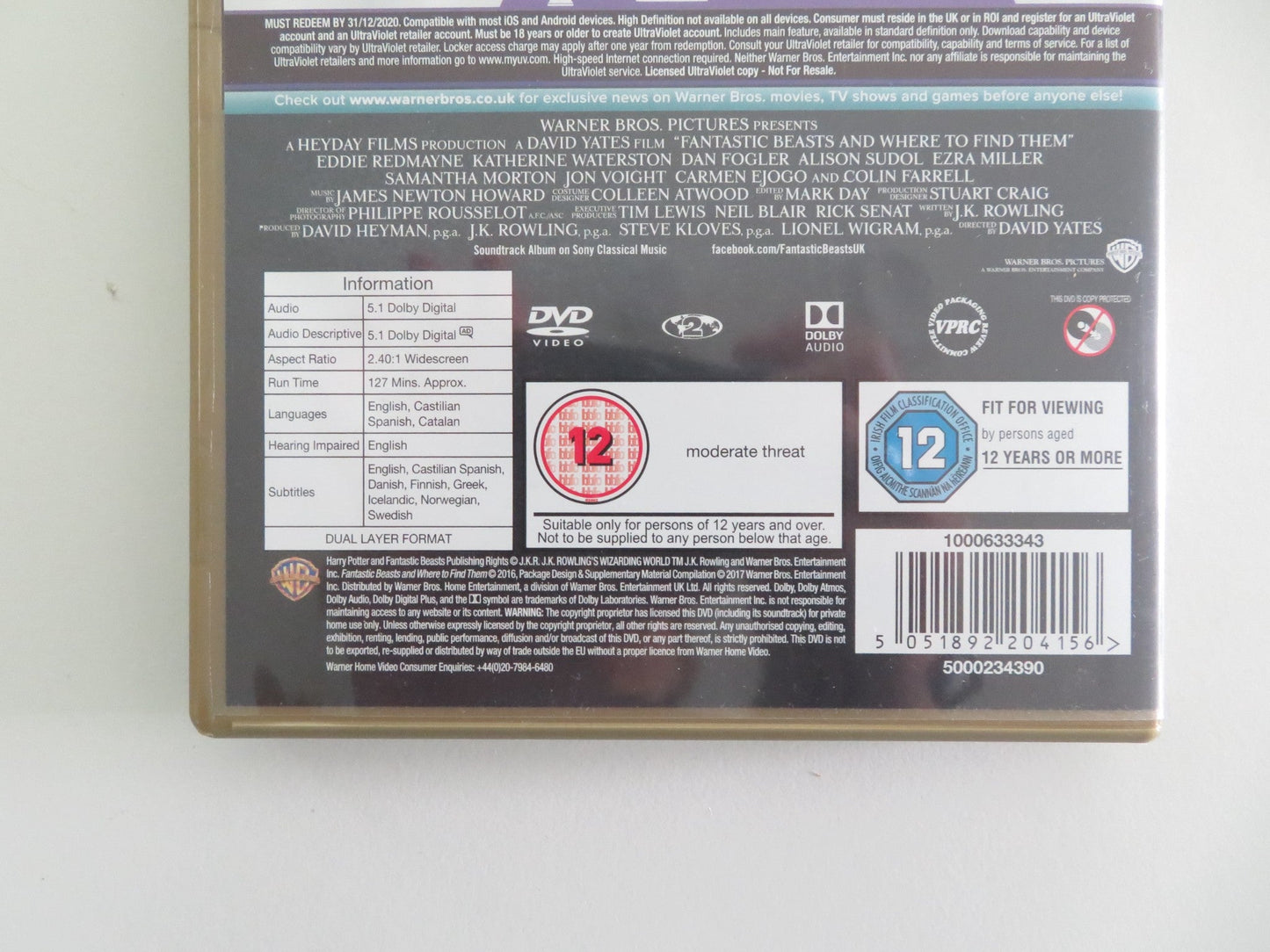 FANTASTIC BEASTS AND WHERE TO FIND THEM (DVD) EDDIE REDMAYNE 2016 REGION 2 Movie posters