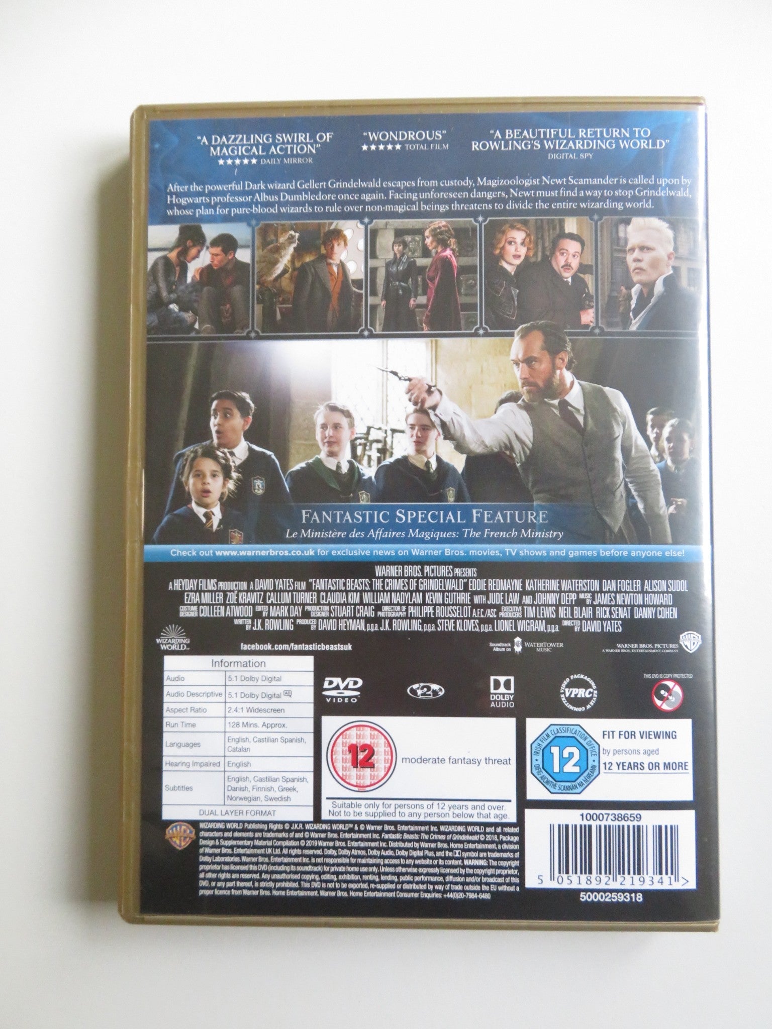 FANTASTIC BEASTS - THE CRIMES OF GRINDELWALD (DVD) EDDIE REDMAYNE 2018 REGION 2 - Rendezvous Cinema
