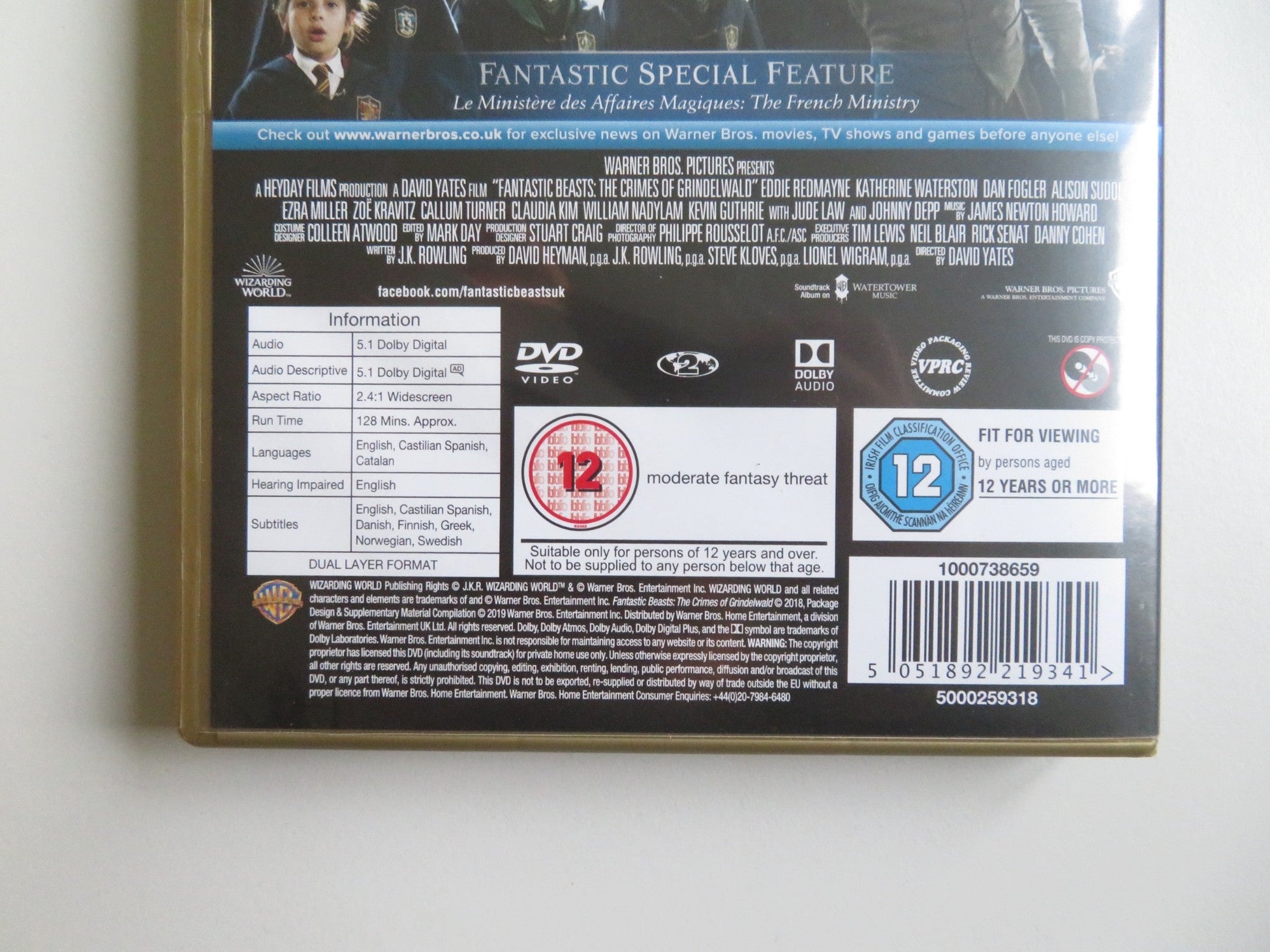 FANTASTIC BEASTS - THE CRIMES OF GRINDELWALD (DVD) EDDIE REDMAYNE 2018 REGION 2 - Rendezvous Cinema