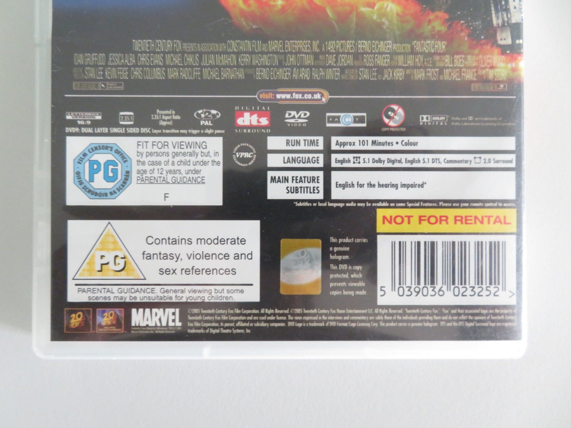 FANTASTIC FOUR (DVD) MARVEL JESSICA ALBA CHRIS EVANS 2005 REGION 2 Movie posters