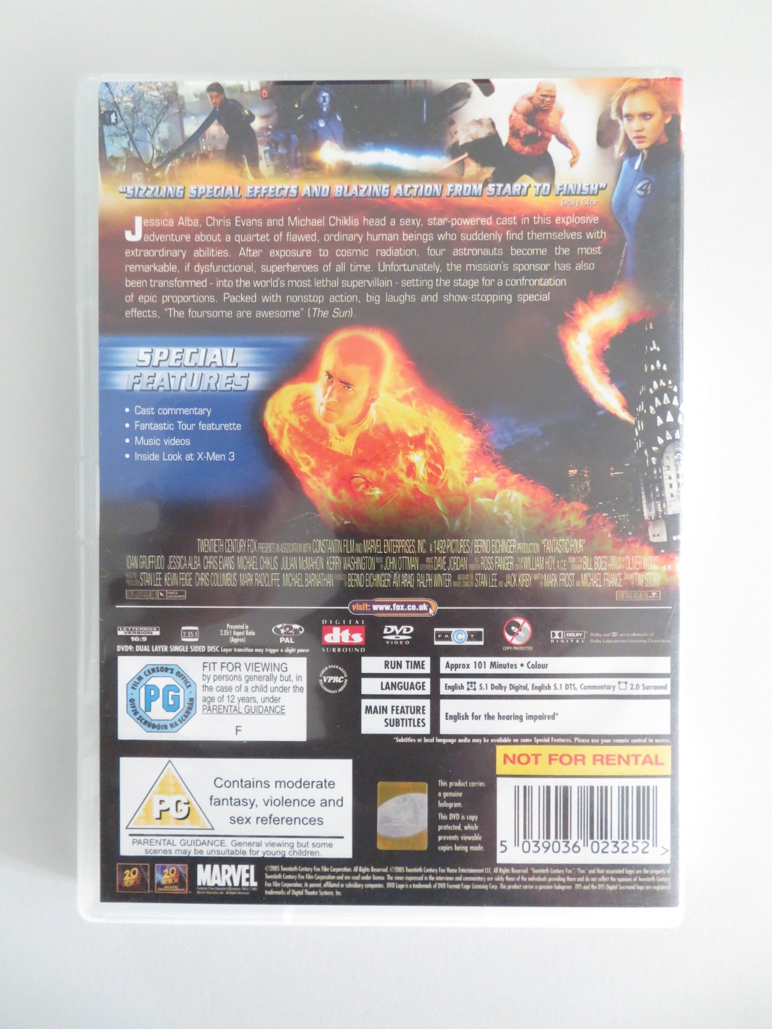 FANTASTIC FOUR (DVD) MARVEL JESSICA ALBA CHRIS EVANS 2005 REGION 2 Movie posters