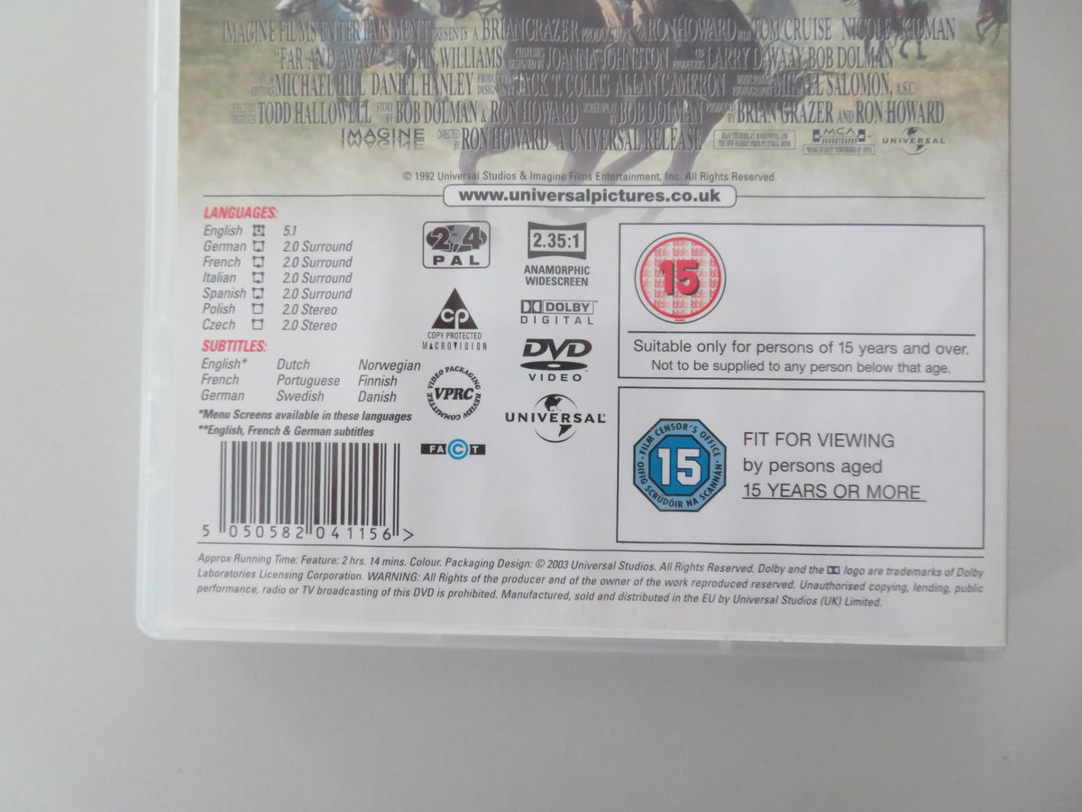 Far and Away - B (DVD) Tom Cruise Nicole Kidman Thomas Gibson 1992 Region 2, 4 Movie posters