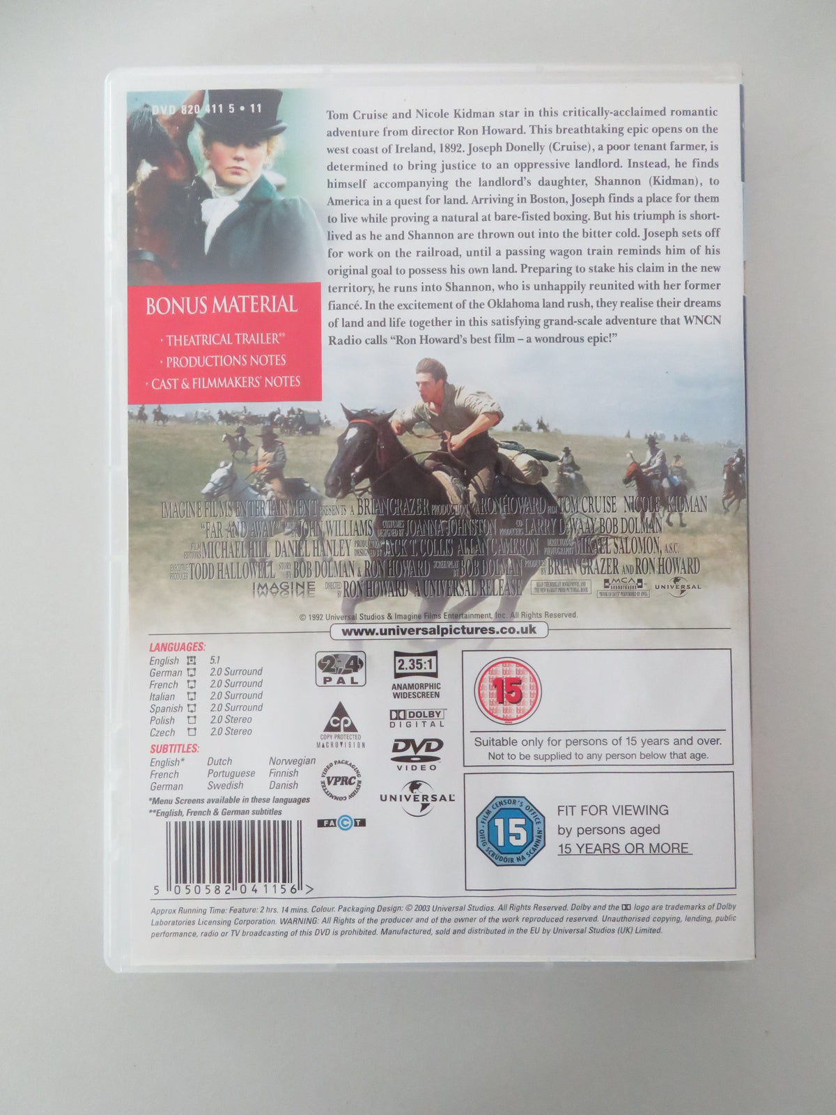 Far and Away - B (DVD) Tom Cruise Nicole Kidman Thomas Gibson 1992 Region 2, 4 Movie posters