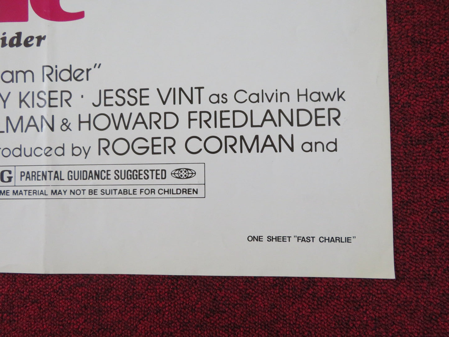 FAST CHARLIE..THE MOONBEAM RIDER FOLDED US ONE SHEET POSTER DAVID CARRADINE 1979 Rendezvous Cinema Movie posters