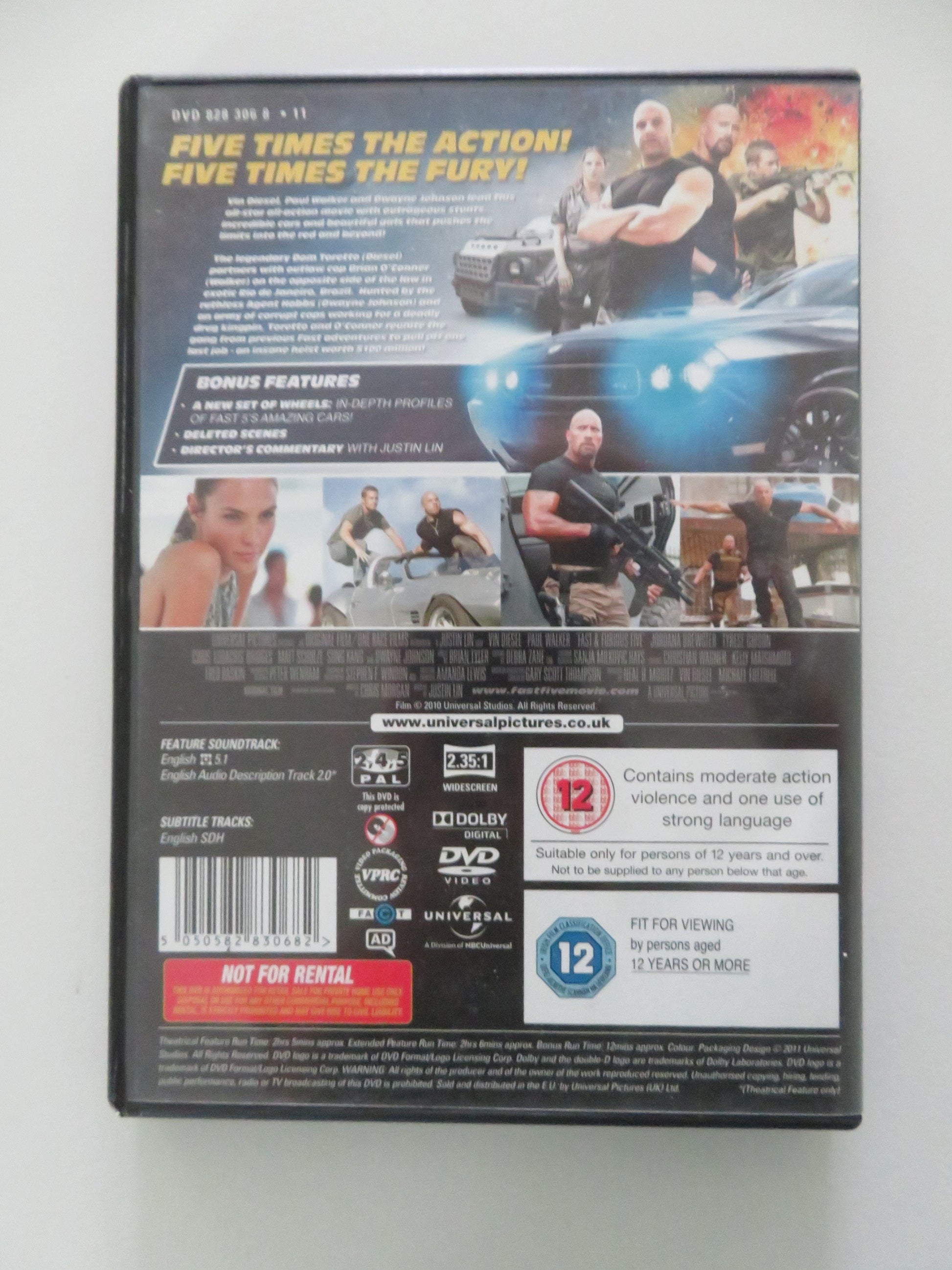 Fast & Furious 5 (DVD) Vin Diesel Paul Walker 2011 Region 2, 4, 5 Movie posters
