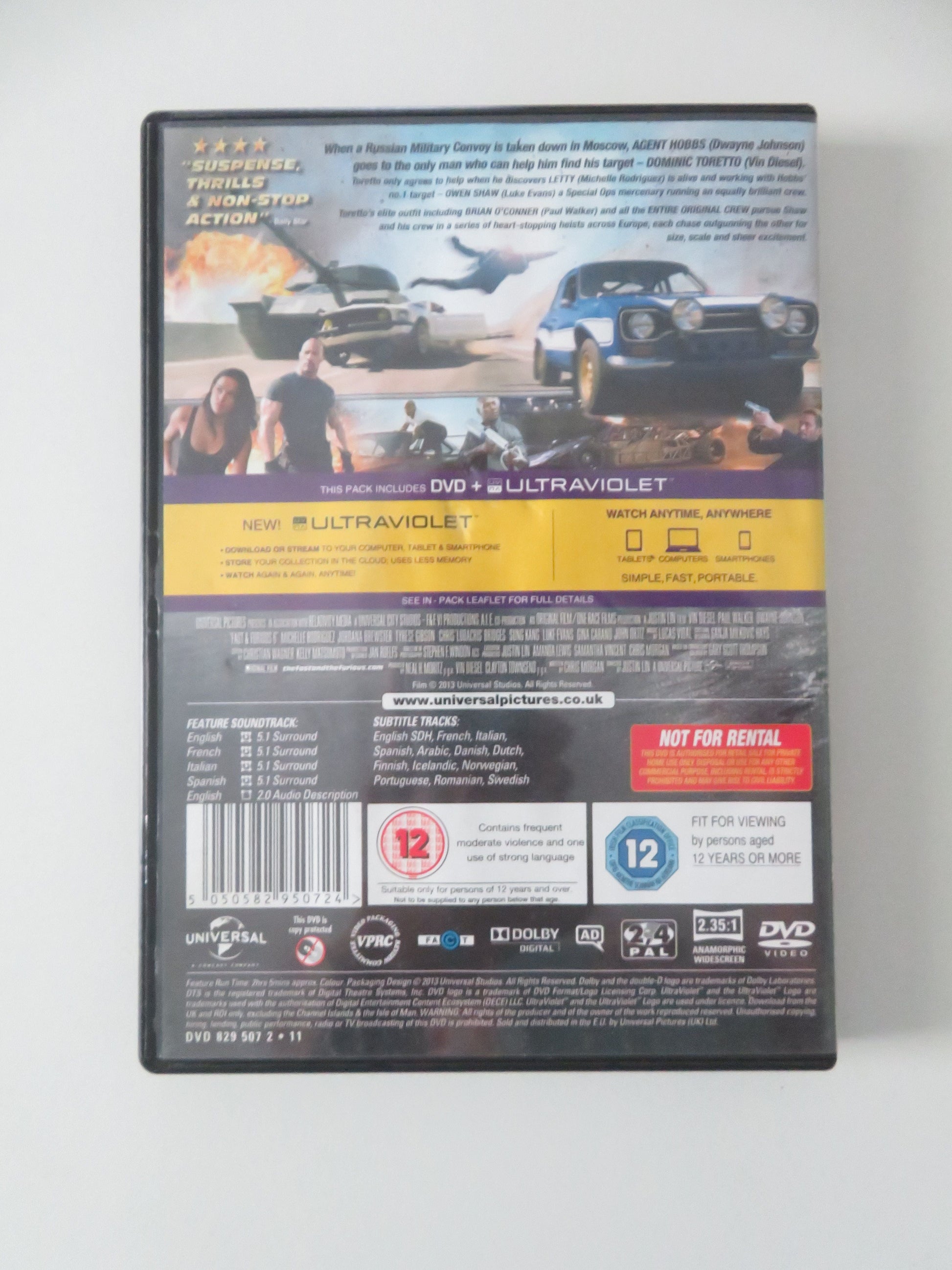 Fast & Furious 6 (DVD) Vin Diesel Paul Walker Dwayne Johnson 2013 Region 2, 4 Movie posters