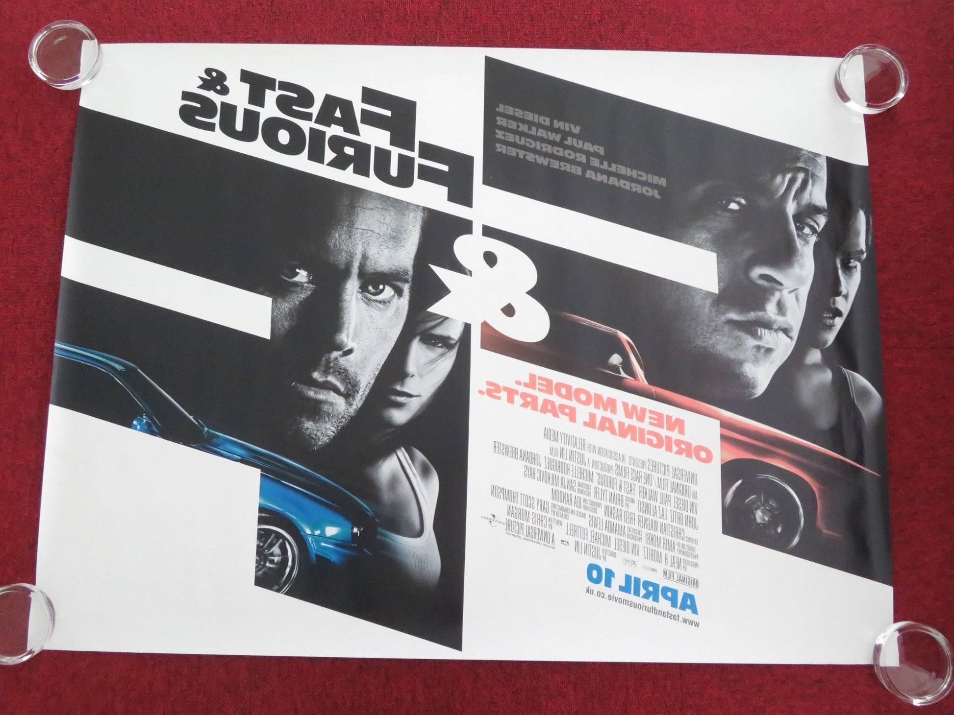 FAST & FURIOUS PRINT ERROR, PRINTED BACK TO FRONT UK QUAD ROLLED POSTER 2008 Movie posters