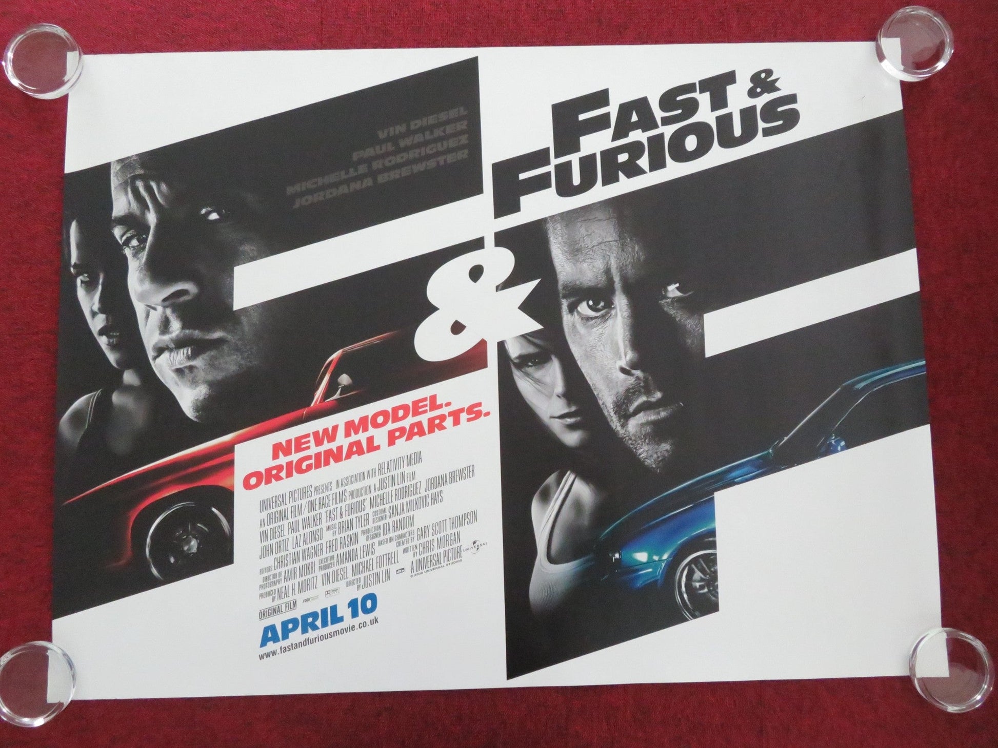 FAST & FURIOUS UK QUAD ROLLED POSTER VIN DIESEL PAUL WALKER 2009 Movie posters