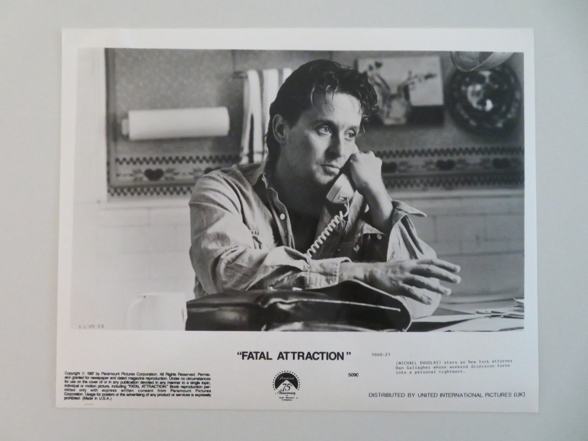 FATAL ATTRACTION MOVIE STILL PHOTO LOT OF 3 MICHAEL DOUGLAS GLENN CLOSE 1987 Movie posters