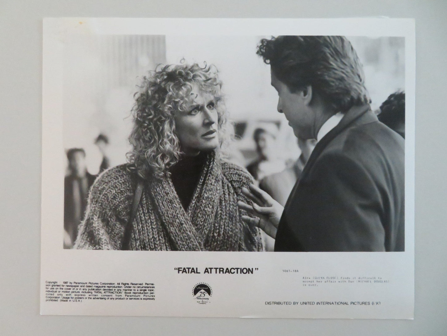 FATAL ATTRACTION MOVIE STILL PHOTO LOT OF 3 MICHAEL DOUGLAS GLENN CLOSE 1987 Movie posters