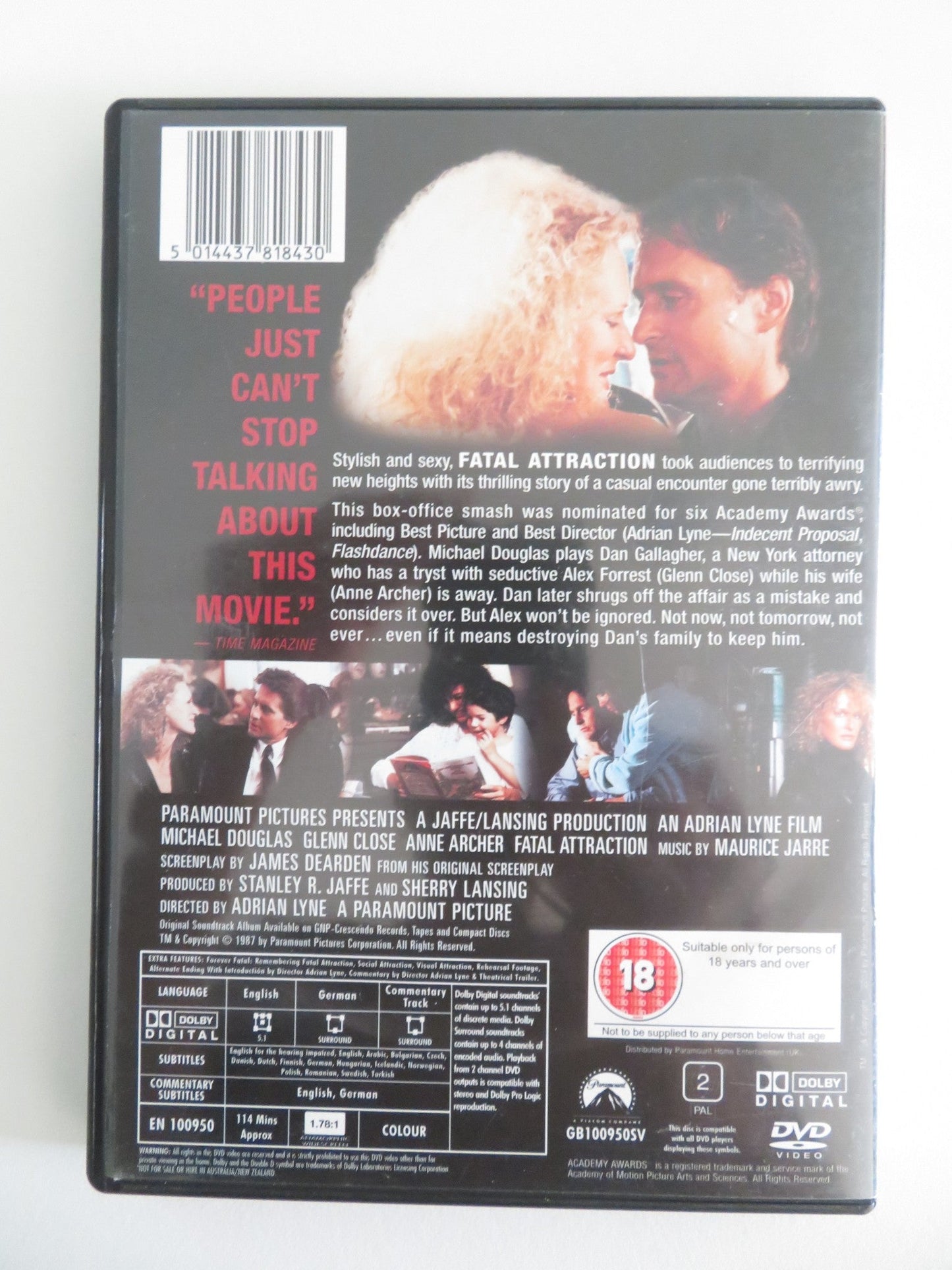 FATAL ATTRACTION - SPECIAL COLLECTOR'S EDITION (DVD) DOUGLAS CLOSE 1987 REGION 2 Movie posters