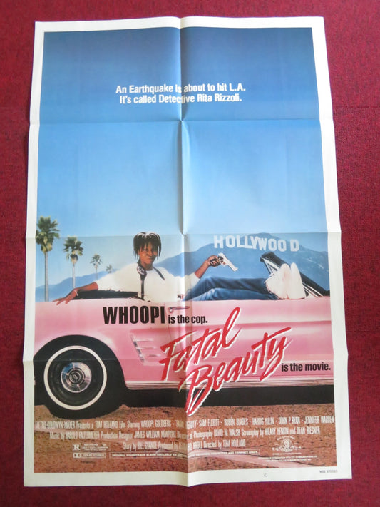 FATAL BEAUTY FOLDED US ONE SHEET POSTER WHOOPI GOLDBERG SAM ELLIOTT 1987 Rendezvous Cinema Movie posters