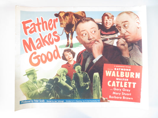 Father Makes Good US Half Sheet (22"x 28") Poster Raymond Walburn 1950 Movie posters