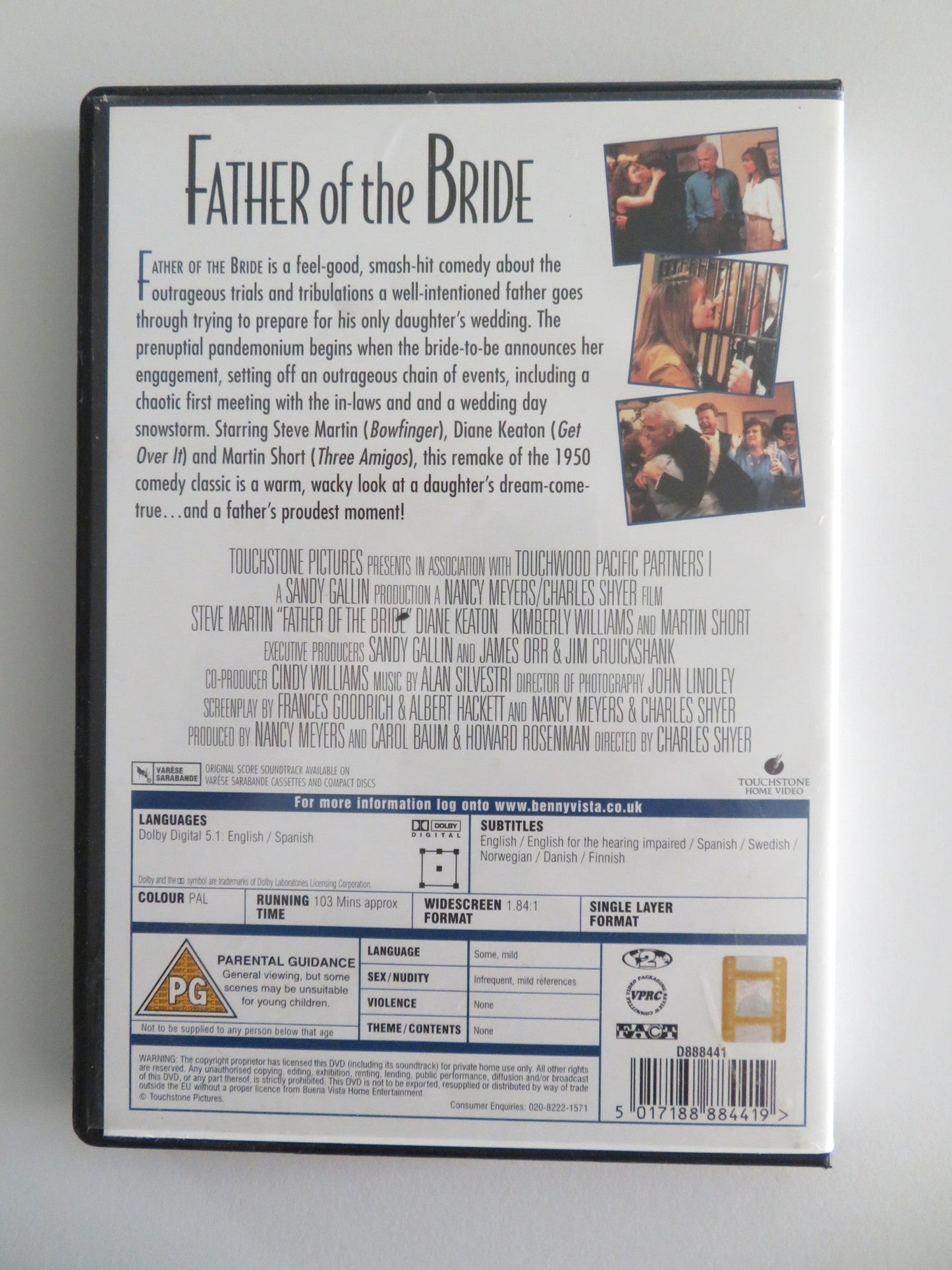 FATHER OF THE BRIDE (DVD) STEVE MARTIN DIANE KEATON 1991 REGION 2 Movie posters