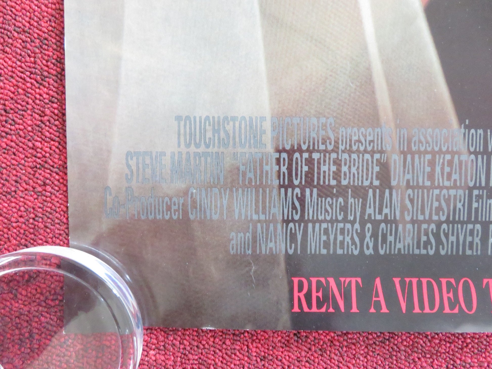 FATHER OF THE BRIDE VHS VIDEO POSTER ROLLED STEVE MARTIN DIANE KEATON 1991 Rendezvous Cinema Movie posters