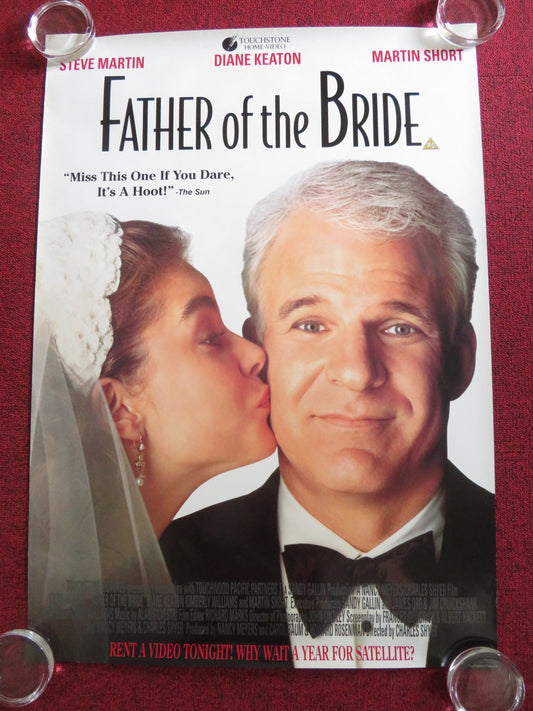 FATHER OF THE BRIDE VHS VIDEO POSTER ROLLED STEVE MARTIN DIANE KEATON 1991 Rendezvous Cinema Movie posters