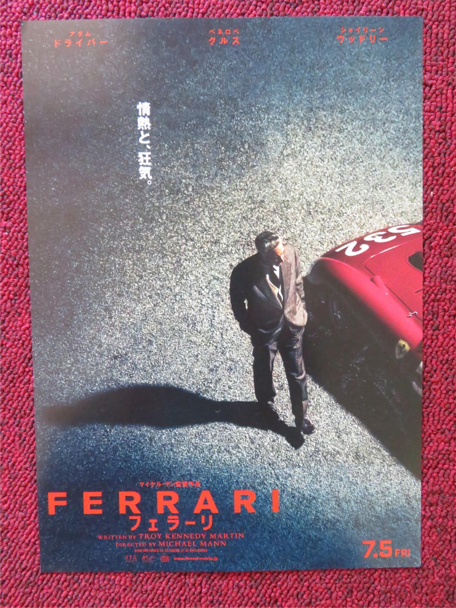 FERRARI JAPANESE CHIRASHI (B5) POSTER ADAM DRIVER PENELOPE CRUZ 2023 Rendezvous Cinema Movie posters
