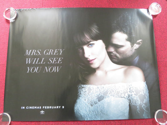 FIFTY SHADES DARKER UK QUAD ROLLED POSTER JAMIE DORNAN DAKOTA JOHNSON 2017 Rendezvous Cinema Movie posters
