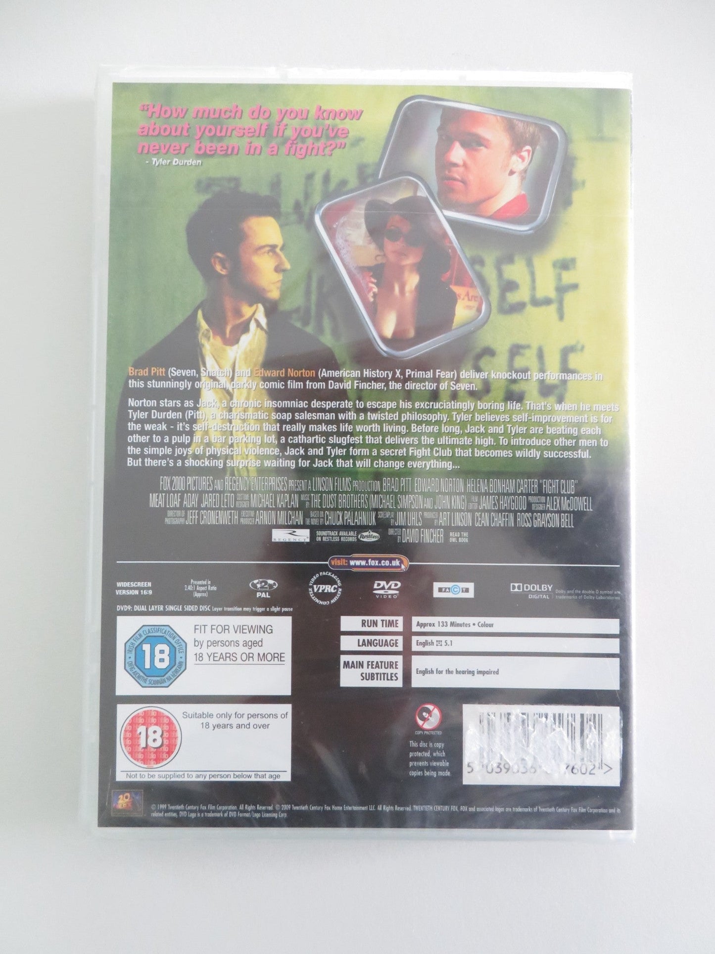 FIGHT CLUB (DVD) BRAD PITT EDWARD NORTON 1999 REGION 2 Movie posters