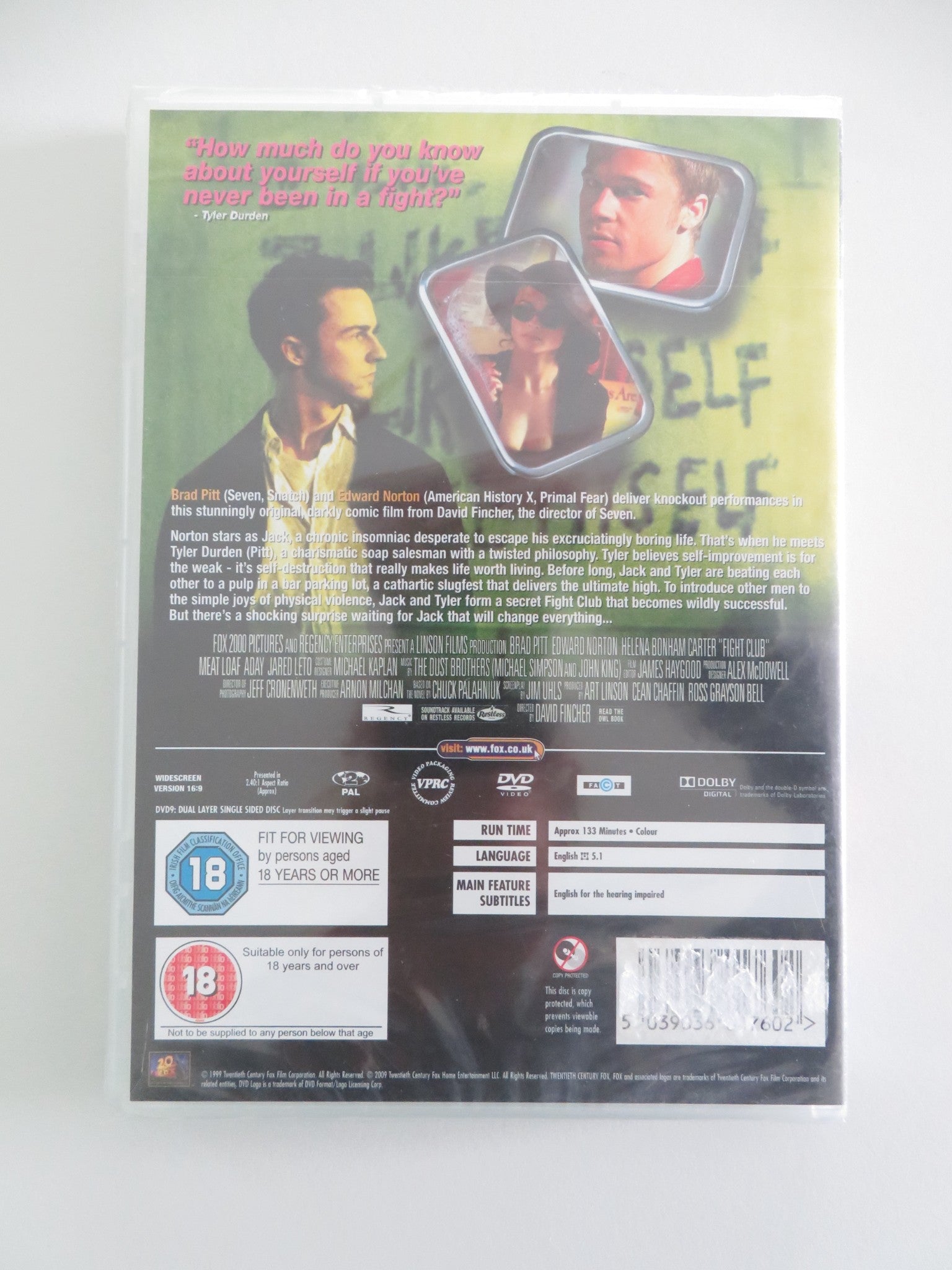 FIGHT CLUB (DVD) BRAD PITT EDWARD NORTON 1999 REGION 2 Movie posters