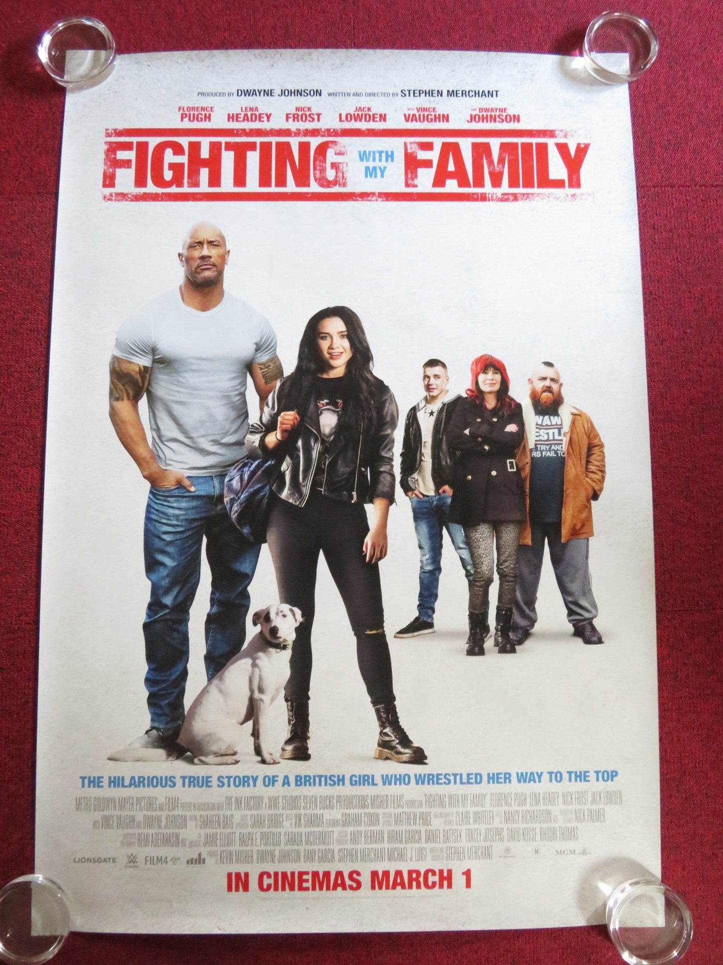 FIGHTING WITH MY FAMILY US ONE SHEET ROLLED POSTER DWAYNE JOHNSON N. FROST 2019 Rendezvous Cinema Movie posters