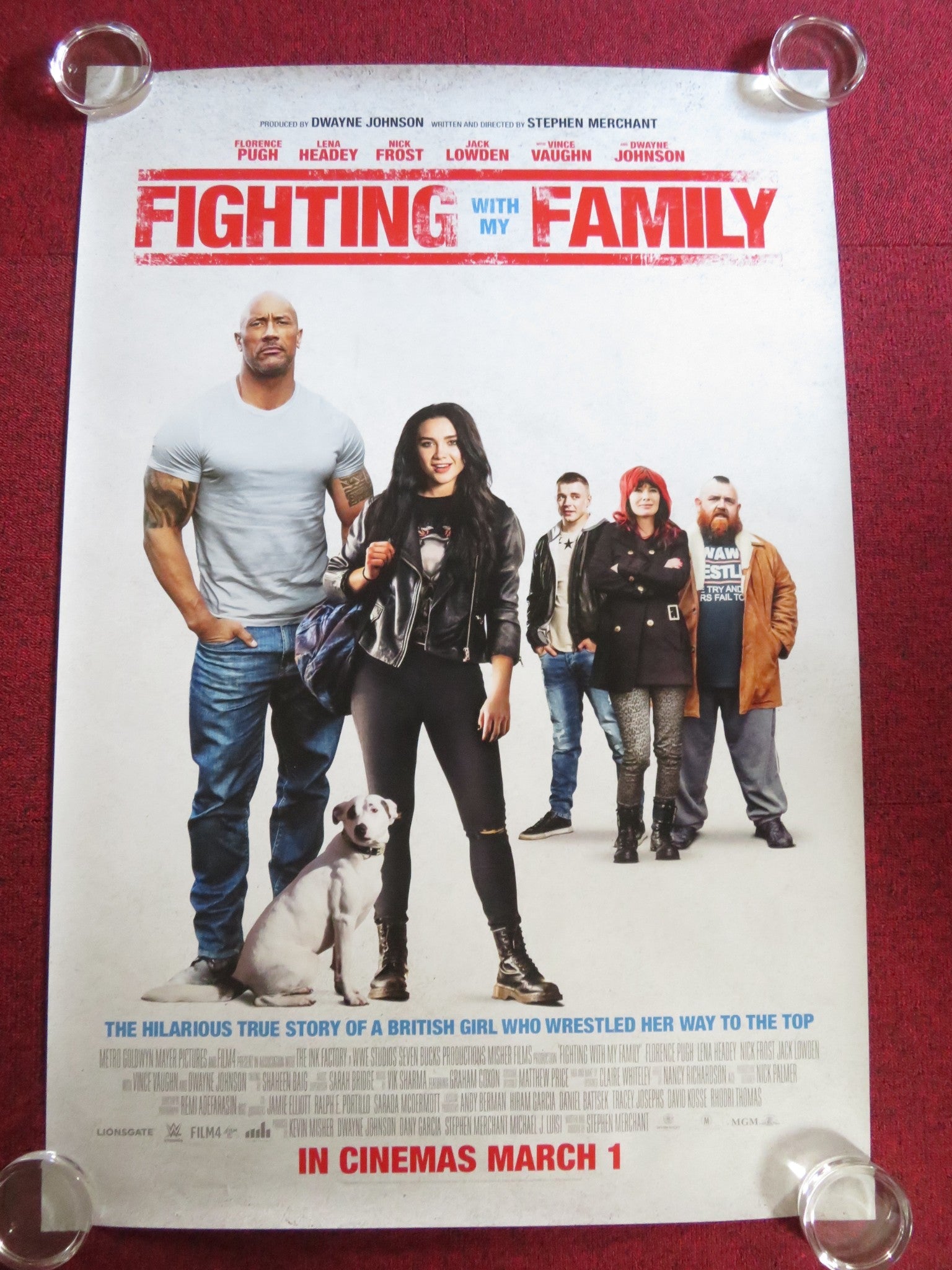 FIGHTING WITH MY FAMILY US ONE SHEET ROLLED POSTER DWAYNE JOHNSON N. FROST 2019 Rendezvous Cinema Movie posters
