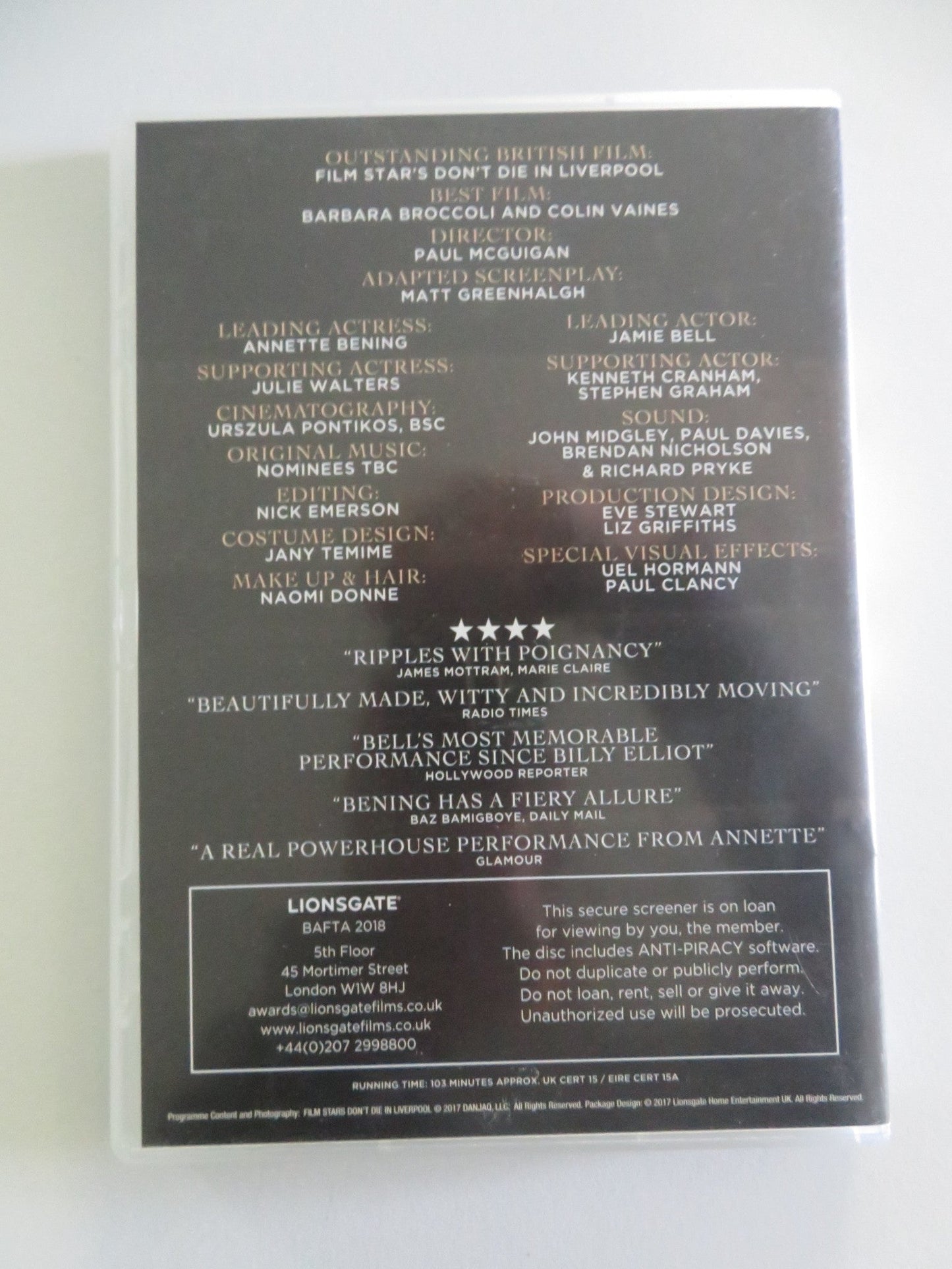 Film Stars Don't Die in Liverpool (DVD) Annette Bening Jamie Bell 2017 Region 2 Movie posters