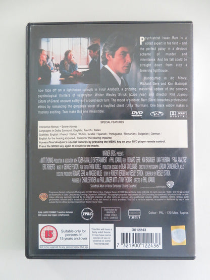 Final Analysis (DVD) Richard Gere Kim Basinger 1992 Region 2 Movie posters