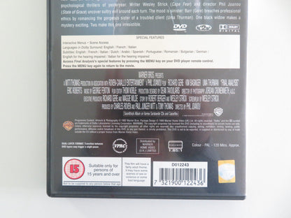 Final Analysis (DVD) Richard Gere Kim Basinger 1992 Region 2 Movie posters