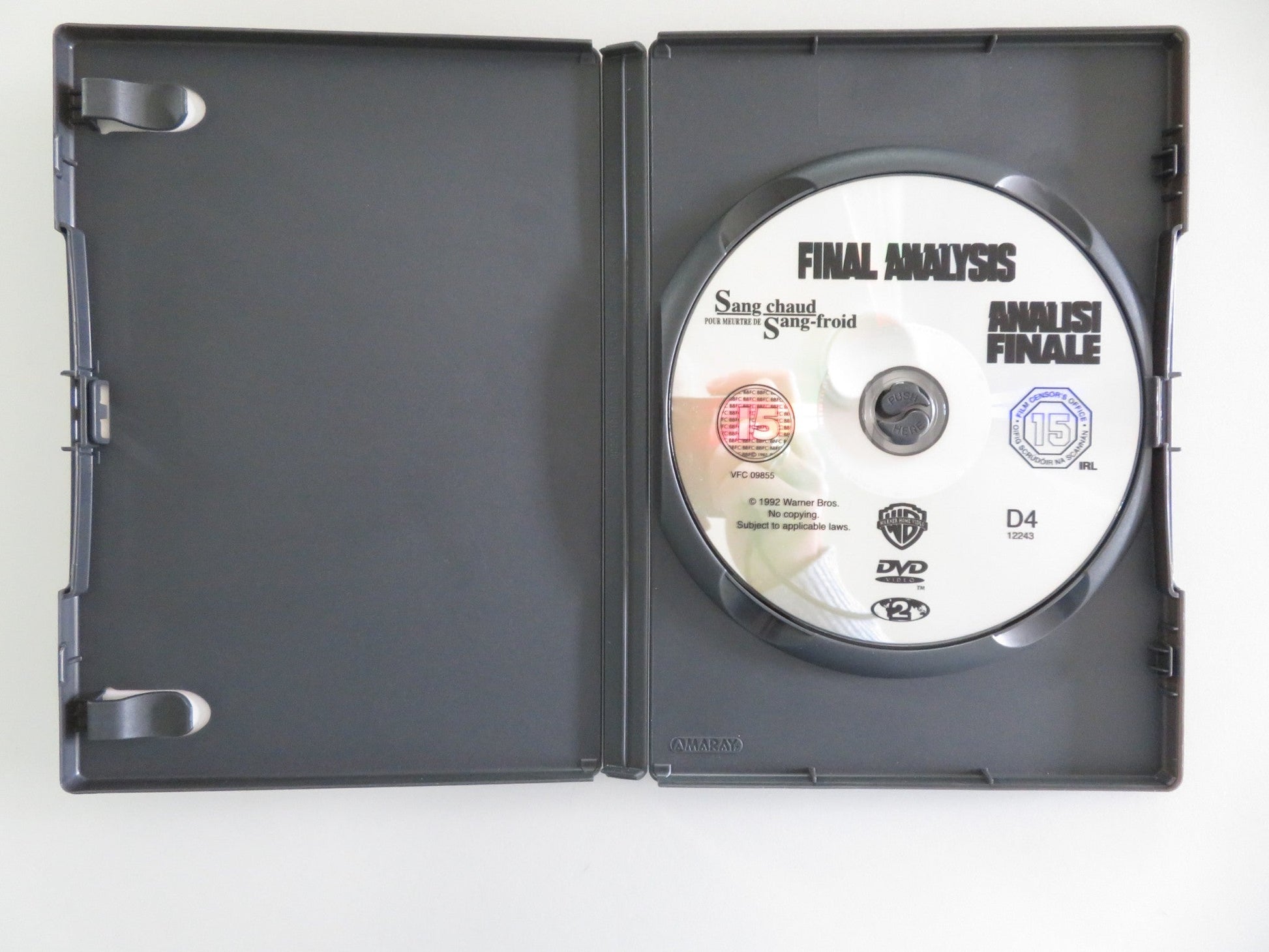 Final Analysis (DVD) Richard Gere Kim Basinger 1992 Region 2 Movie posters