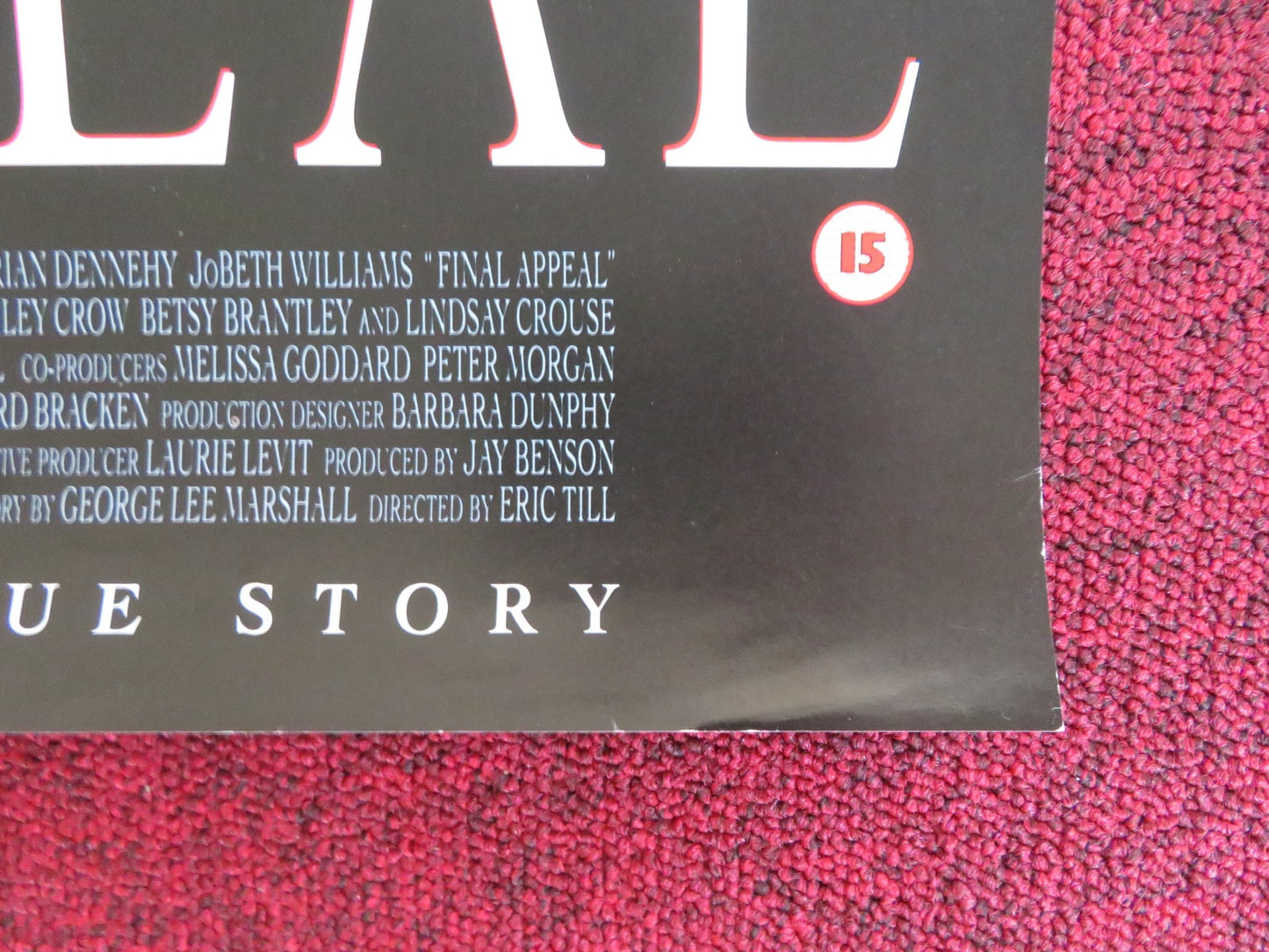 FINAL APPEAL VHS VIDEO POSTER BRIAN DENNEHY JOBETH WILLIAMS 1993 Rendezvous Cinema Movie posters