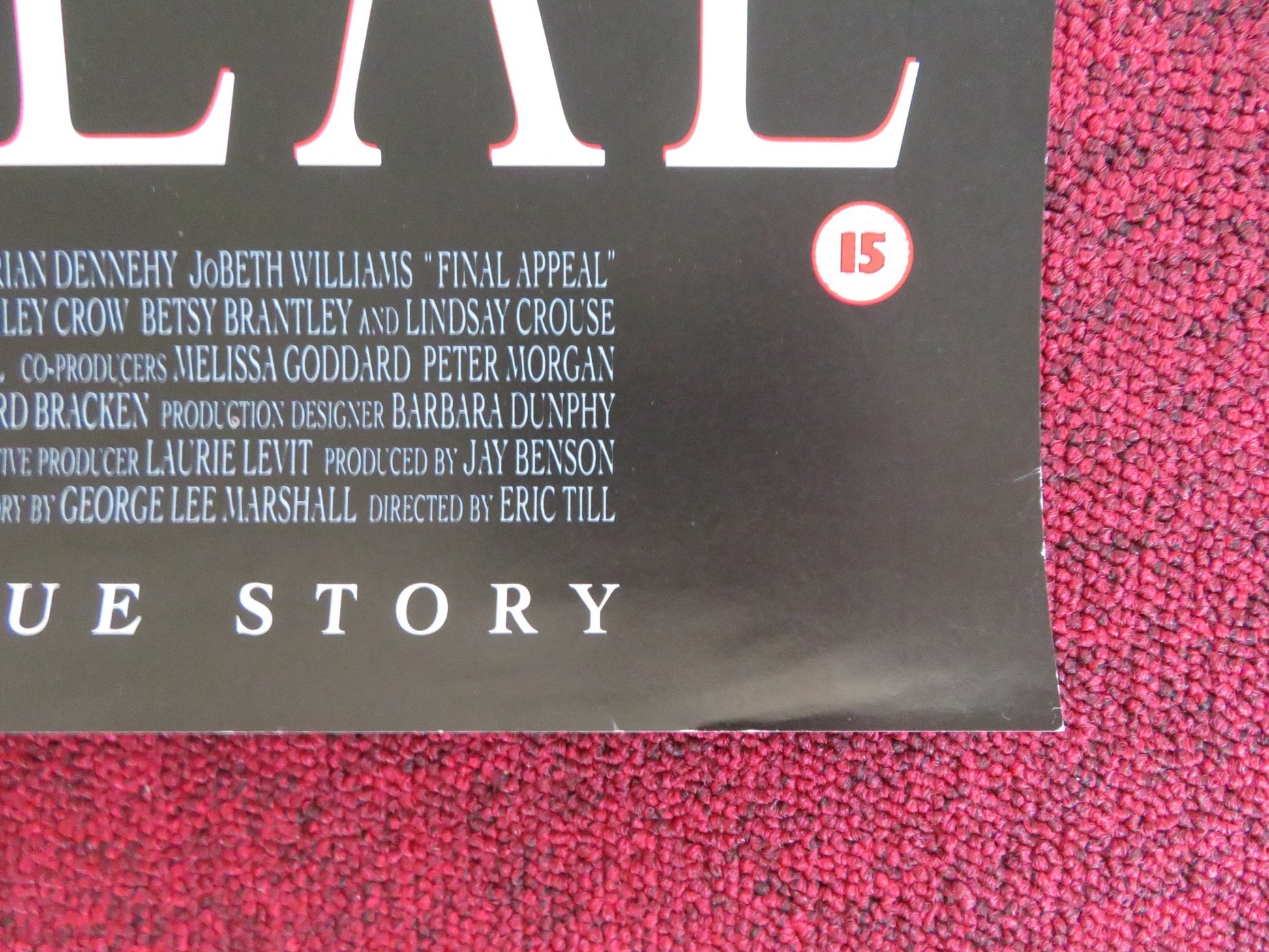 FINAL APPEAL VHS VIDEO POSTER BRIAN DENNEHY JOBETH WILLIAMS 1993 Rendezvous Cinema Movie posters