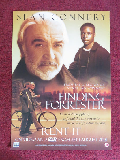 FINDING FORRESTER VHS VIDEO POSTER SEAN CONNERY ROB BROWN 2000 Rendezvous Cinema Movie posters