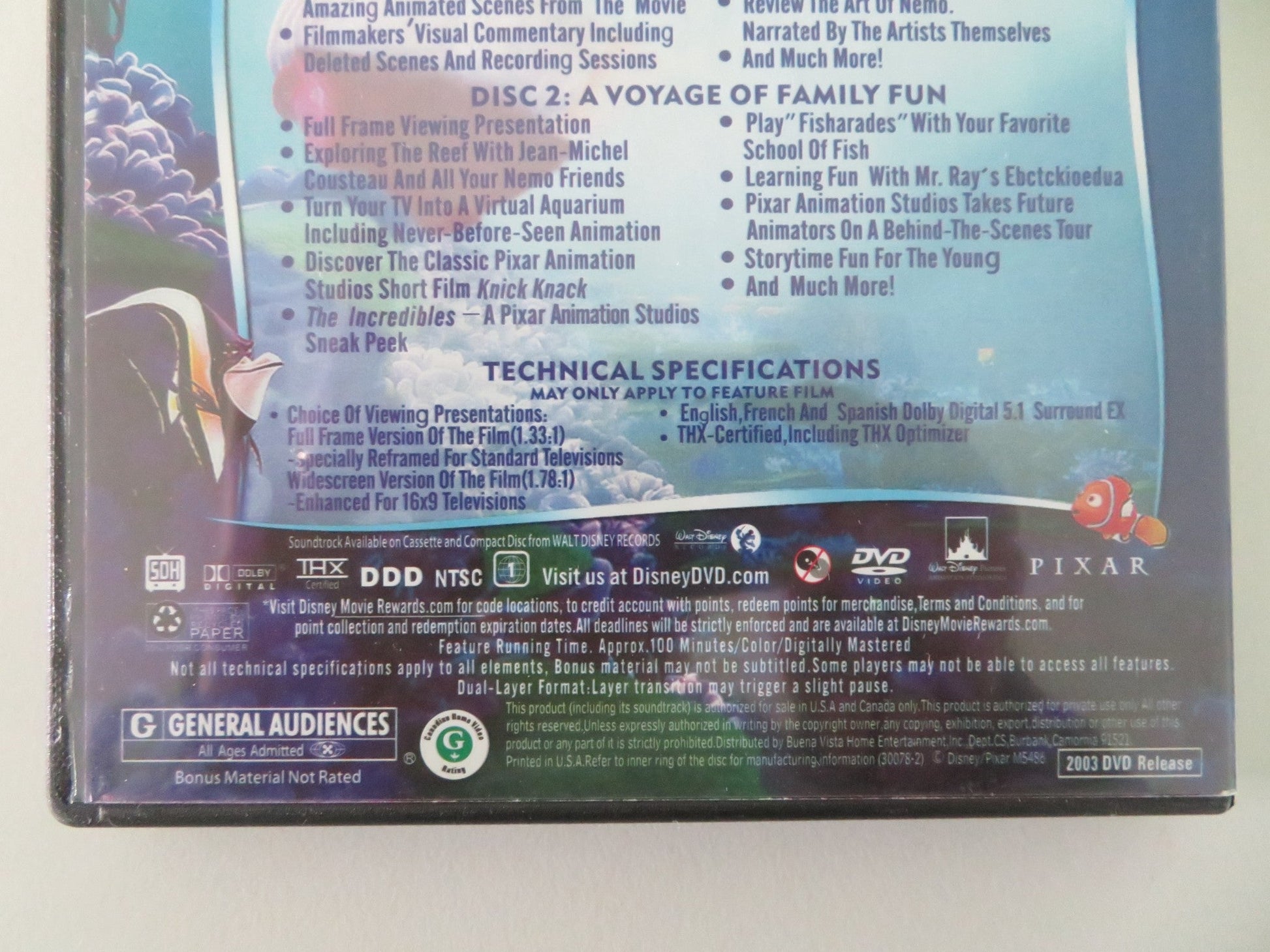 Finding Nemo - 2 disc collector's edition (DVD) Disney A. Gould 2003 Region 1 Movie posters