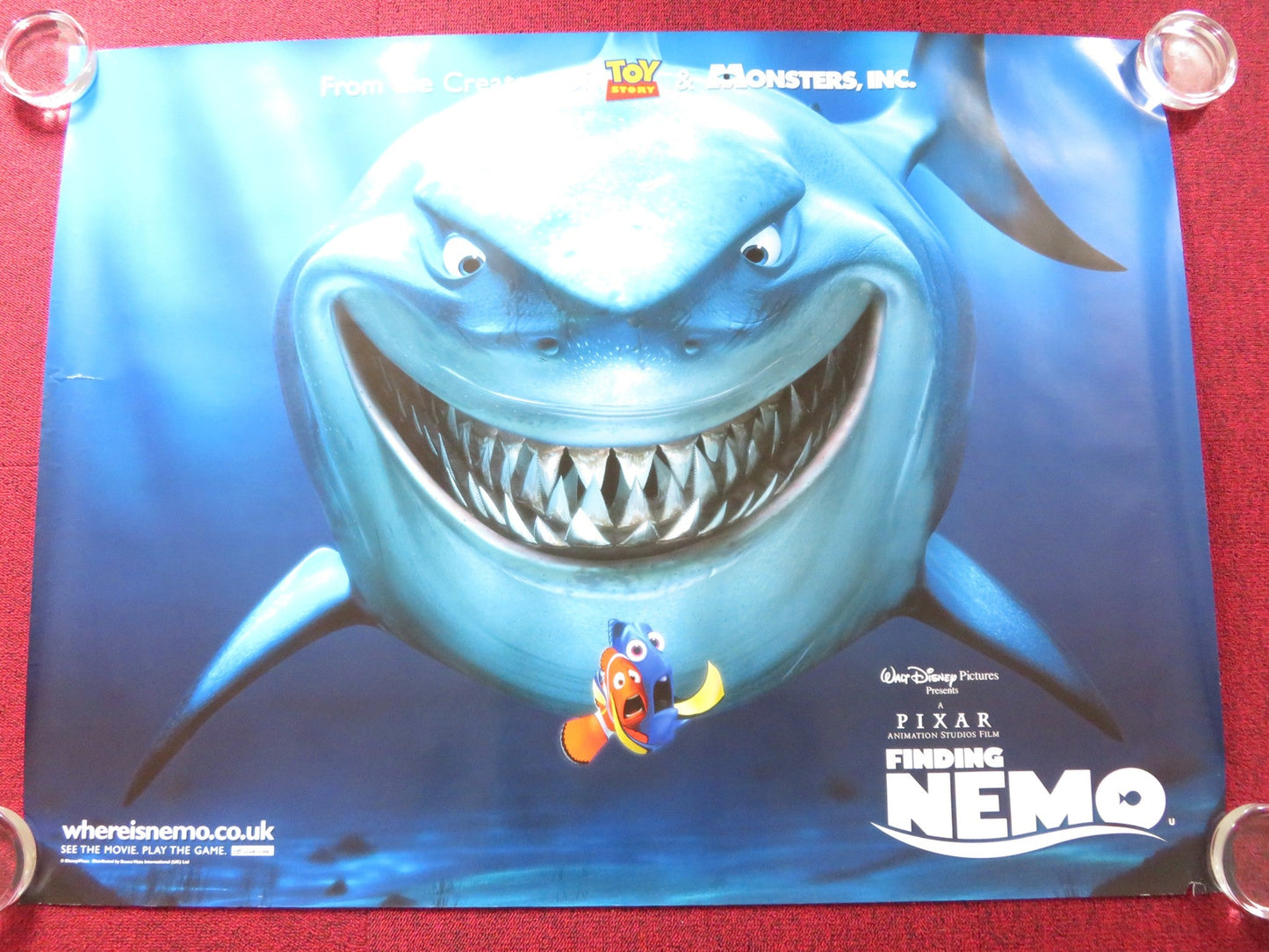 FINDING NEMO - B UK QUAD ROLLED POSTER DISNEY WILLEM DAFOE E. DEGENERES 2003 Rendezvous Cinema Movie posters