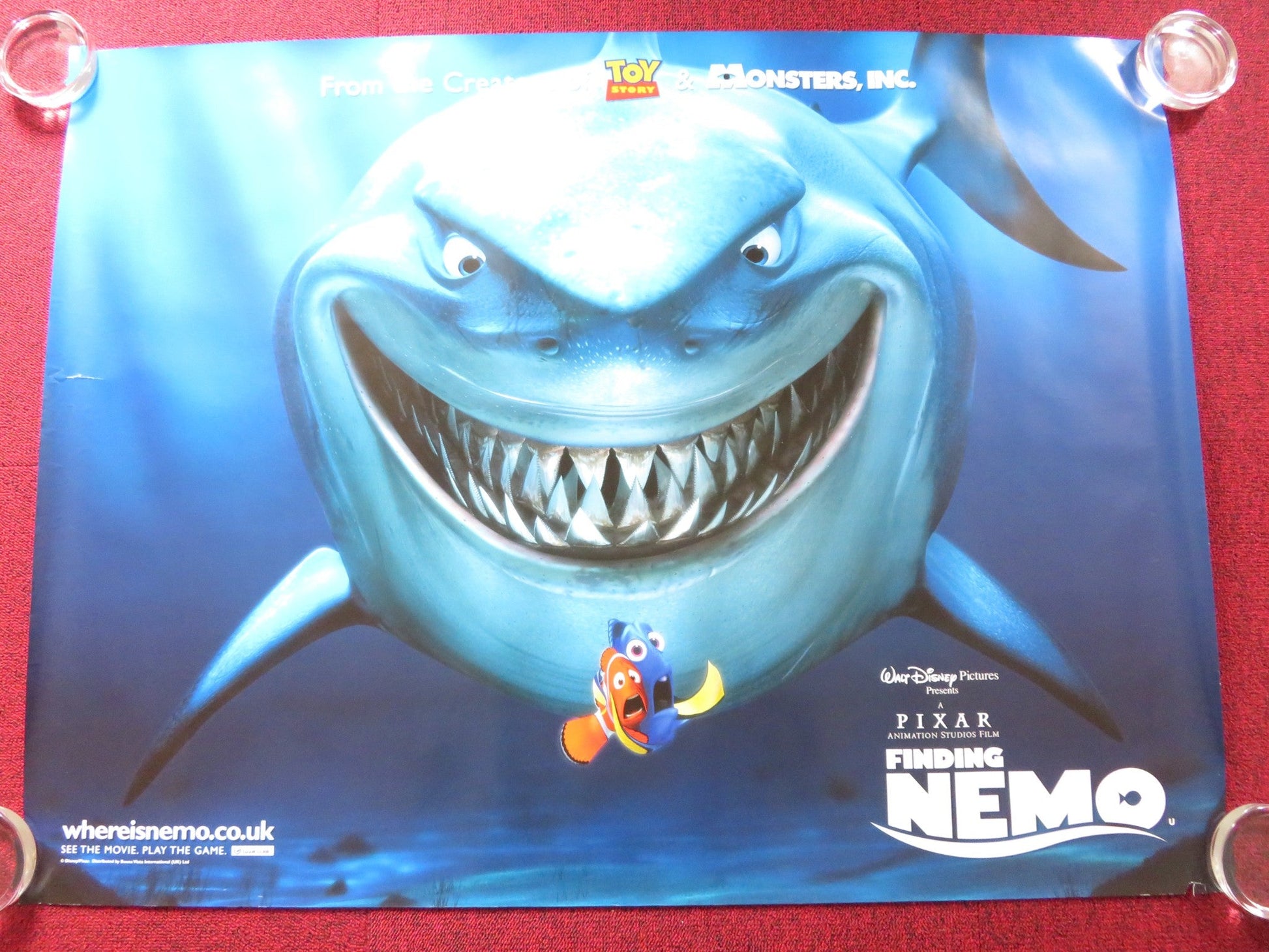 FINDING NEMO - B UK QUAD ROLLED POSTER DISNEY WILLEM DAFOE E. DEGENERES 2003 Rendezvous Cinema Movie posters